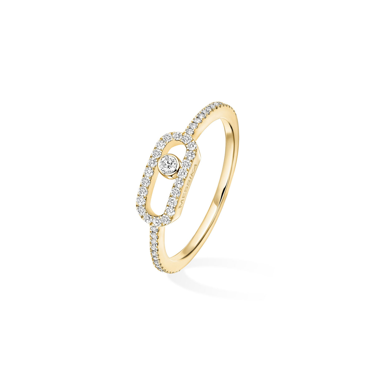 Messika Move Uno 18k Yellow Gold Pavé Diamond Ring