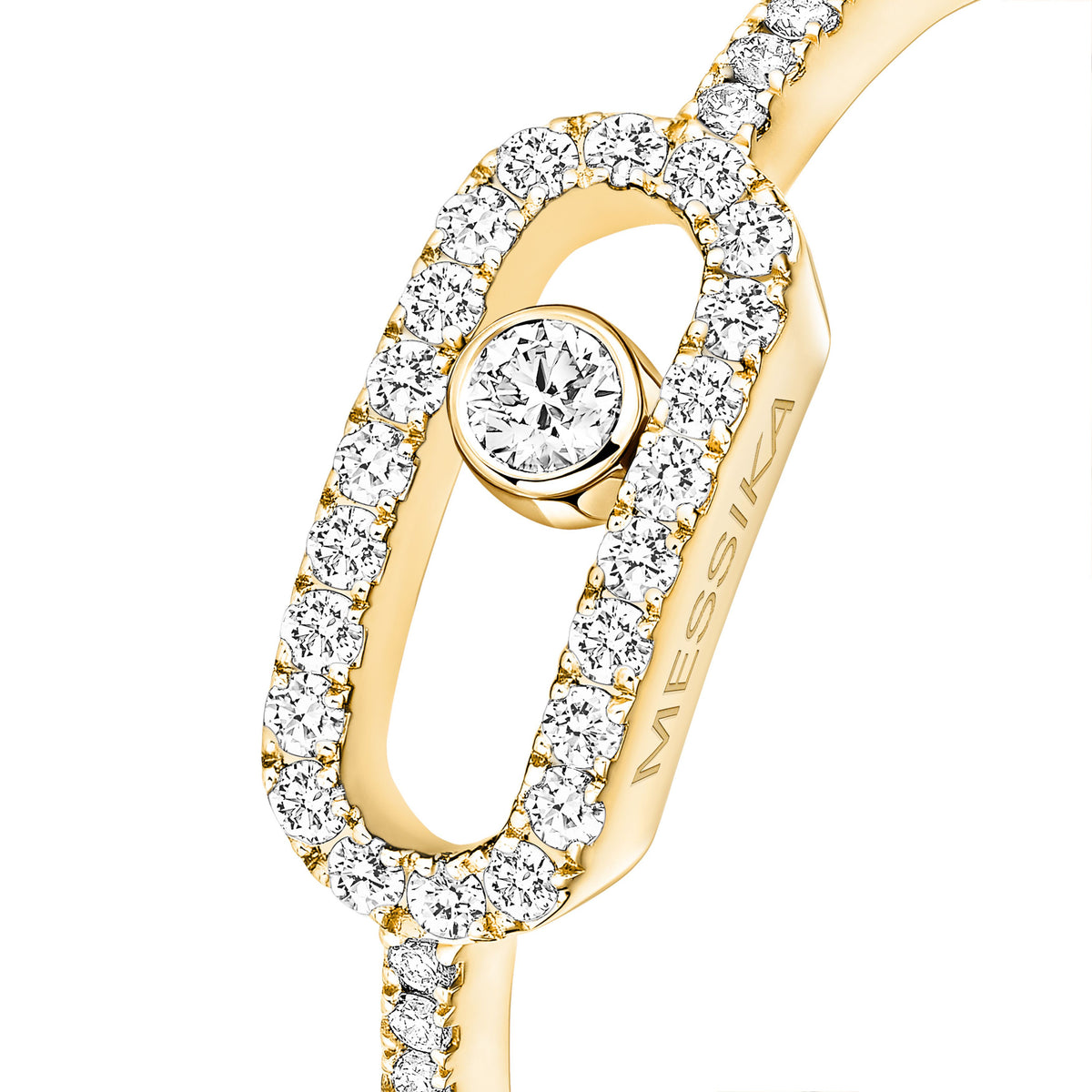 Messika Move Uno 18k Yellow Gold Pavé Diamond Ring