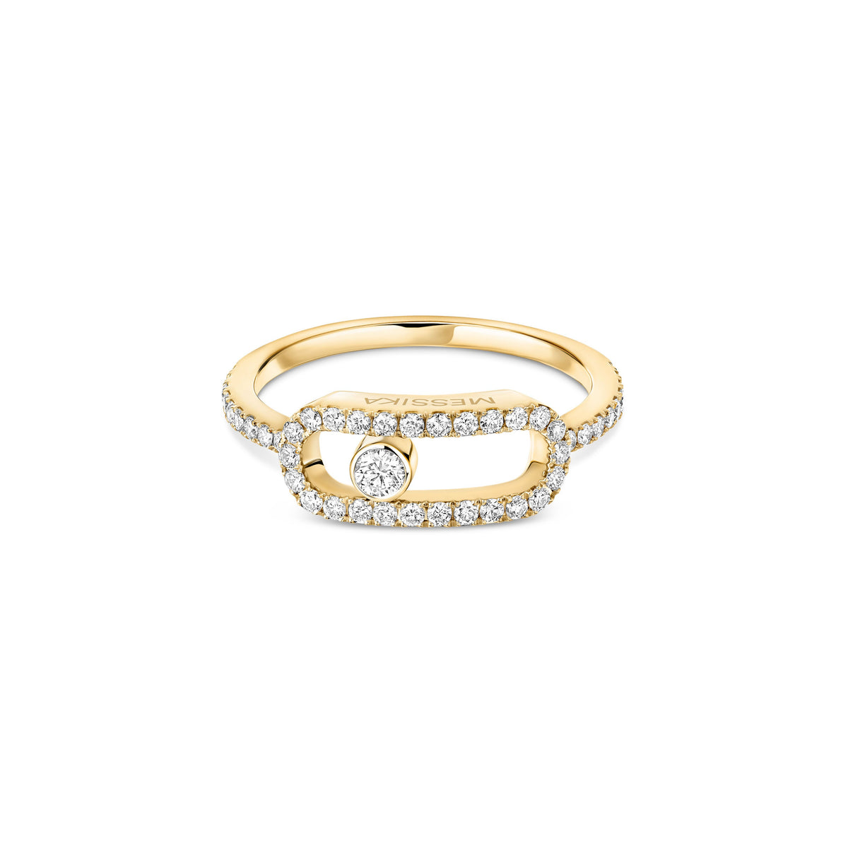 Messika Move Uno 18k Yellow Gold Pavé Diamond Ring