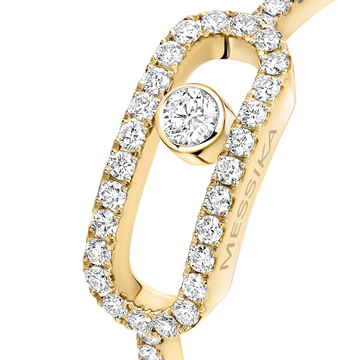 Messika Move Uno 18k Yellow Gold Pavé Diamond Ring