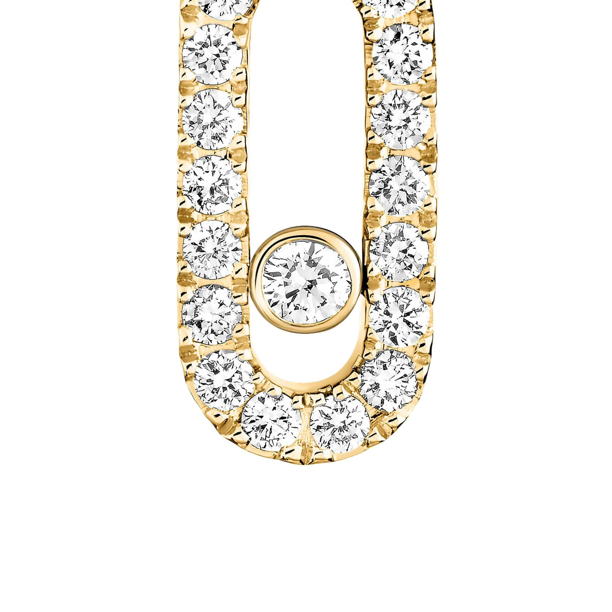 Messika Move Uno 18k Yellow Gold Diamond Huggie Drop Earrings