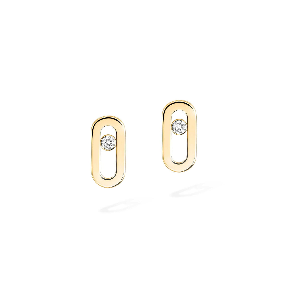 Messika Move Uno 18k Yellow Gold Diamond Post Earrings
