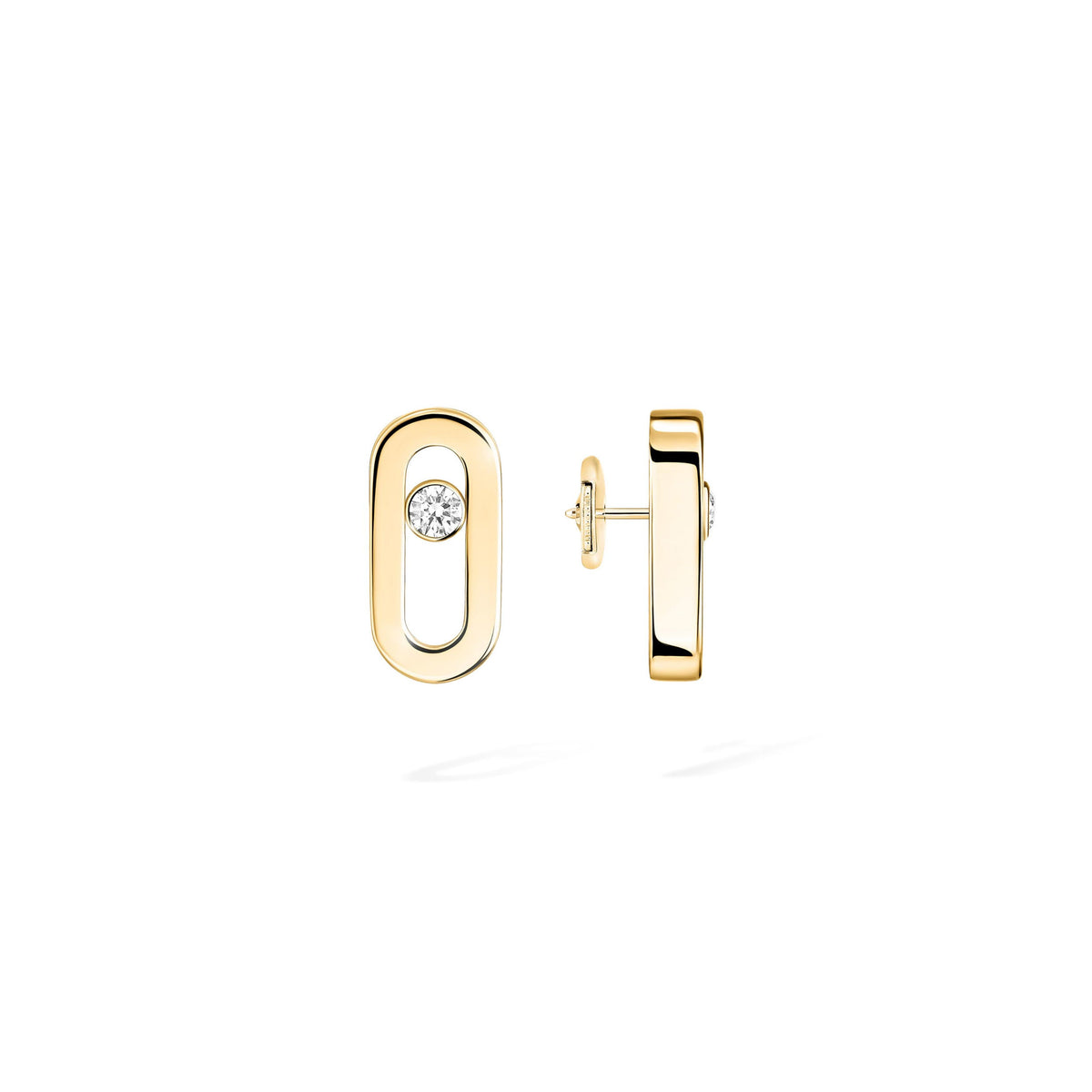 Messika Move Uno 18k Yellow Gold Diamond Post Earrings