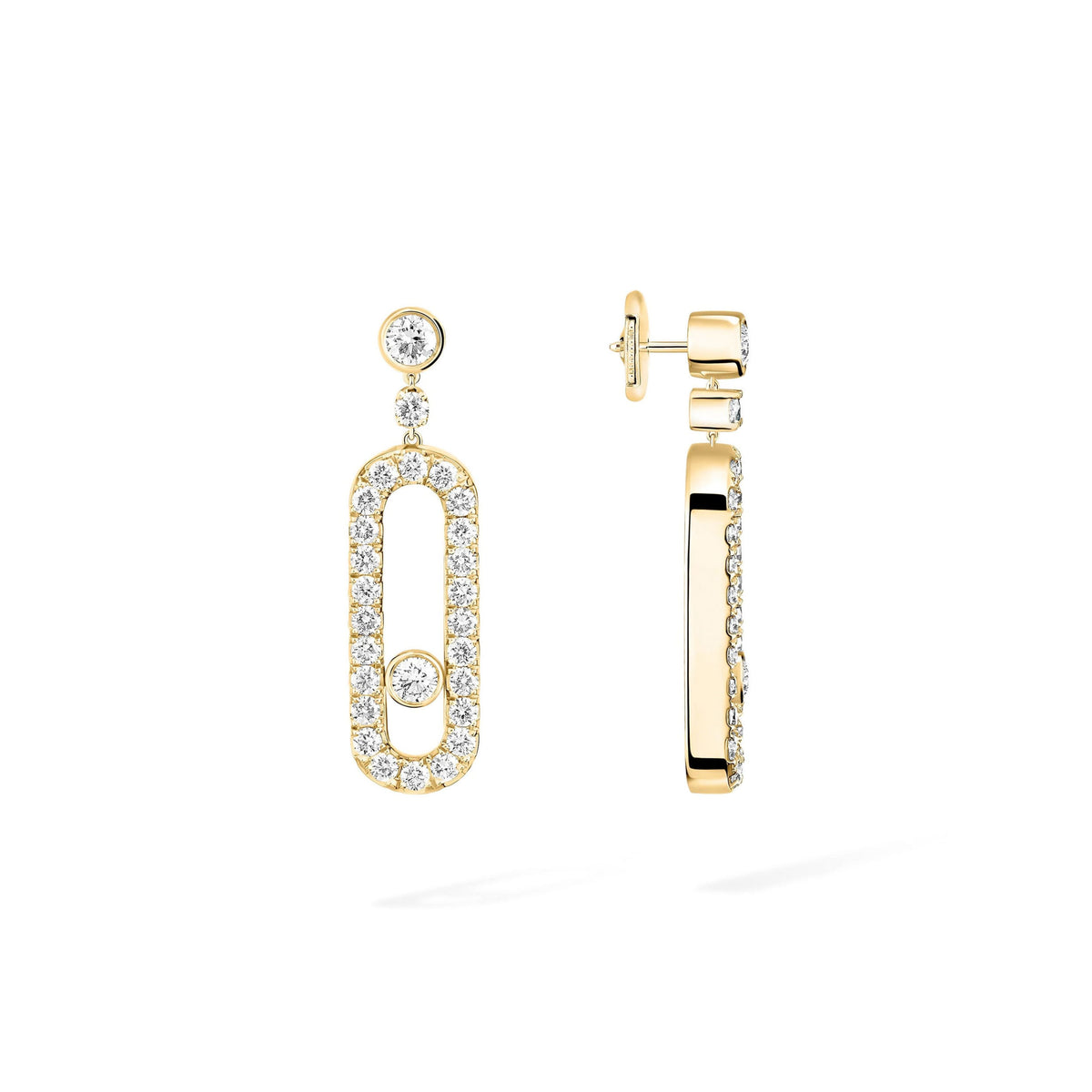 Messika Move Uno 18k Yellow Gold Diamond Drop Earrings
