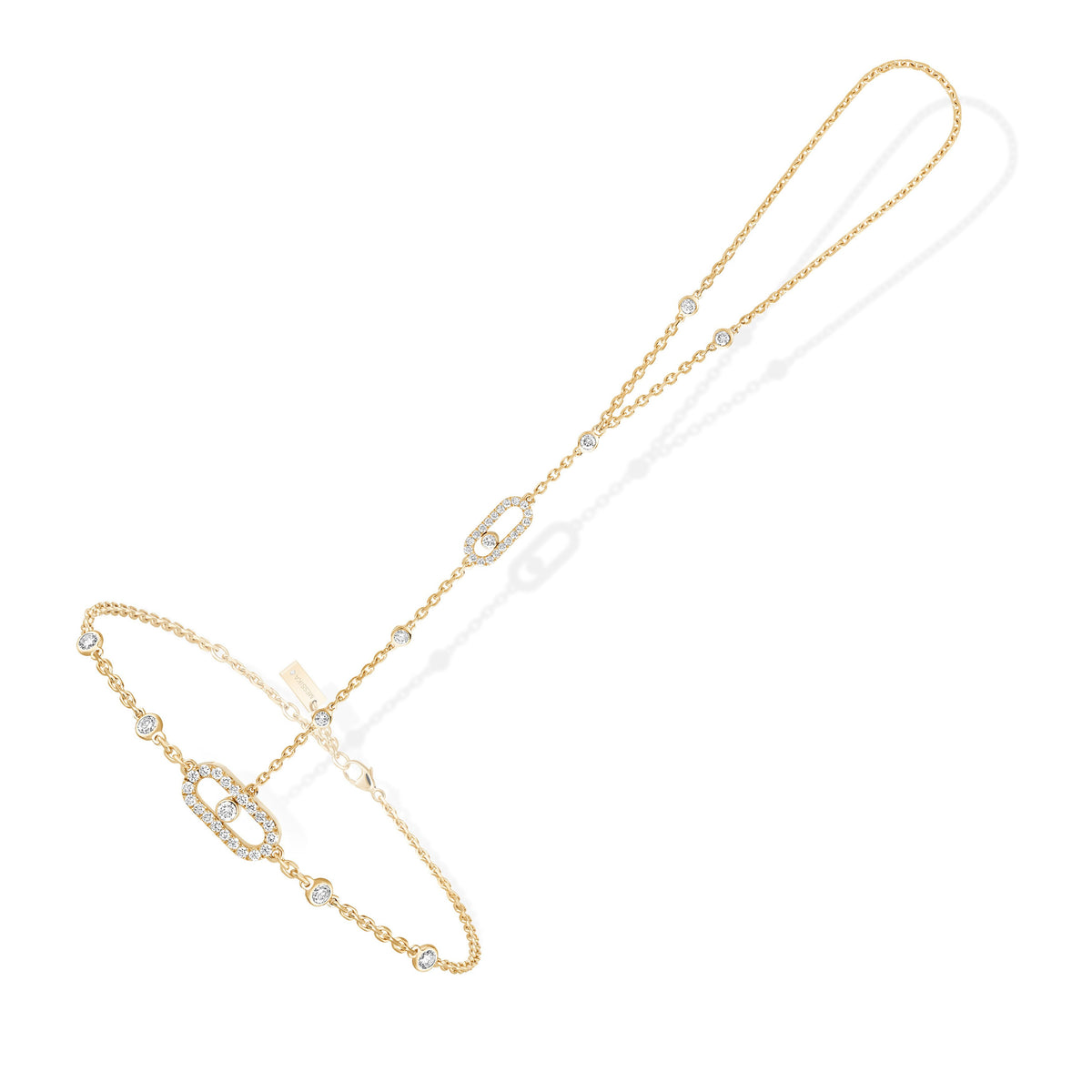 Messika Move Uno 18k Yellow Gold Diamond Hand Chain Bracelet