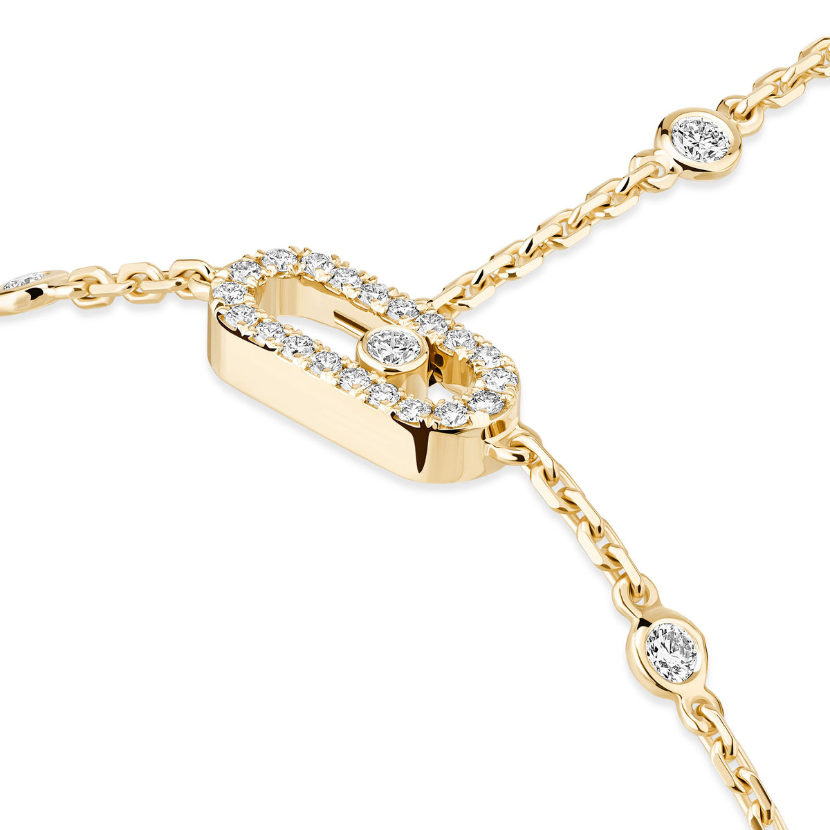 Messika Move Uno 18k Yellow Gold Diamond Hand Chain Bracelet