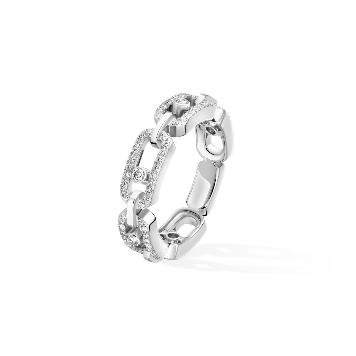 Messika Move Link 18k White Gold Pavé Diamond Ring