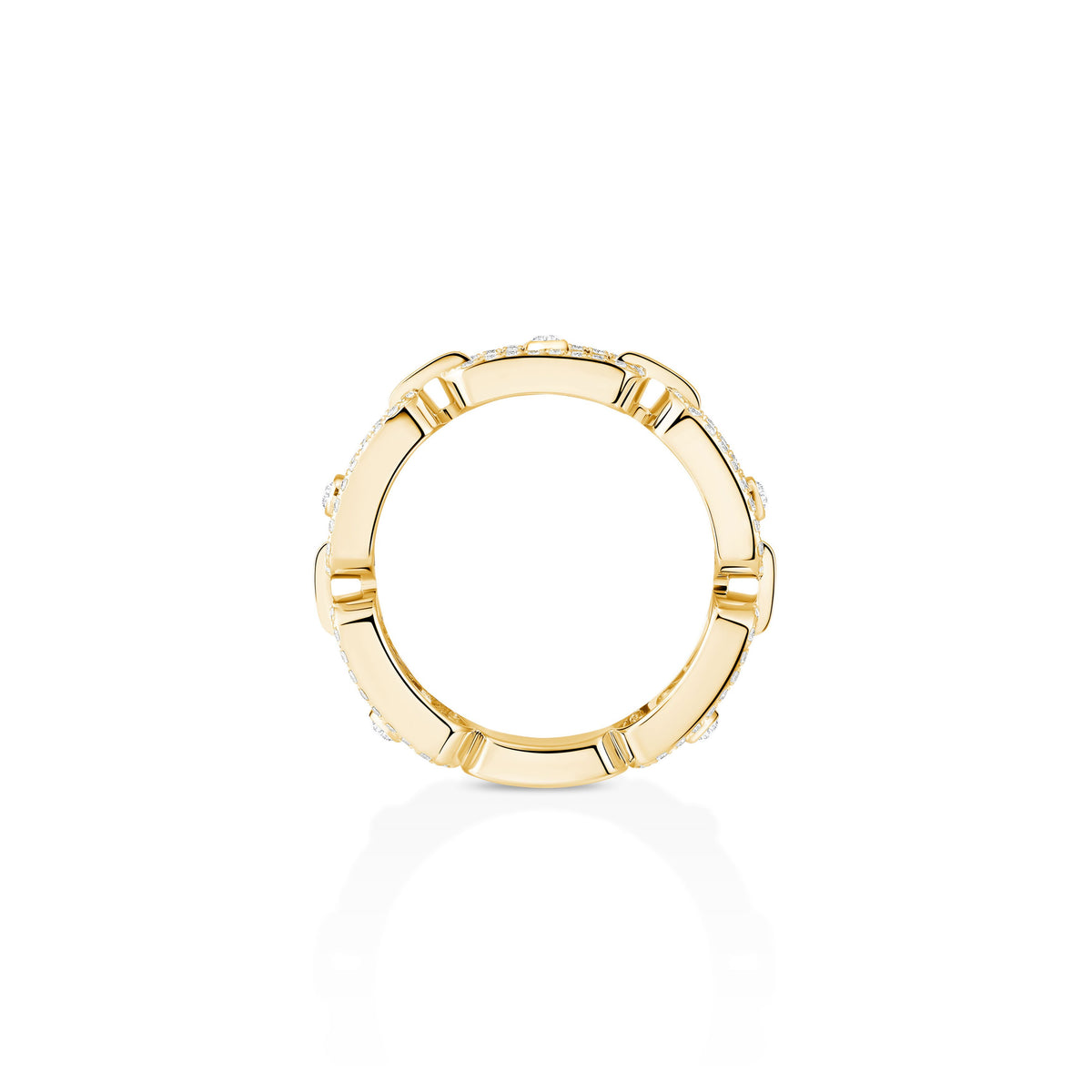 Messika Move Link 18k Yellow Gold Pavé Diamond Ring