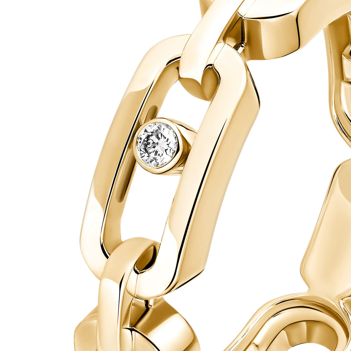 Messika Move Link 18k Yellow Gold Diamond Ring