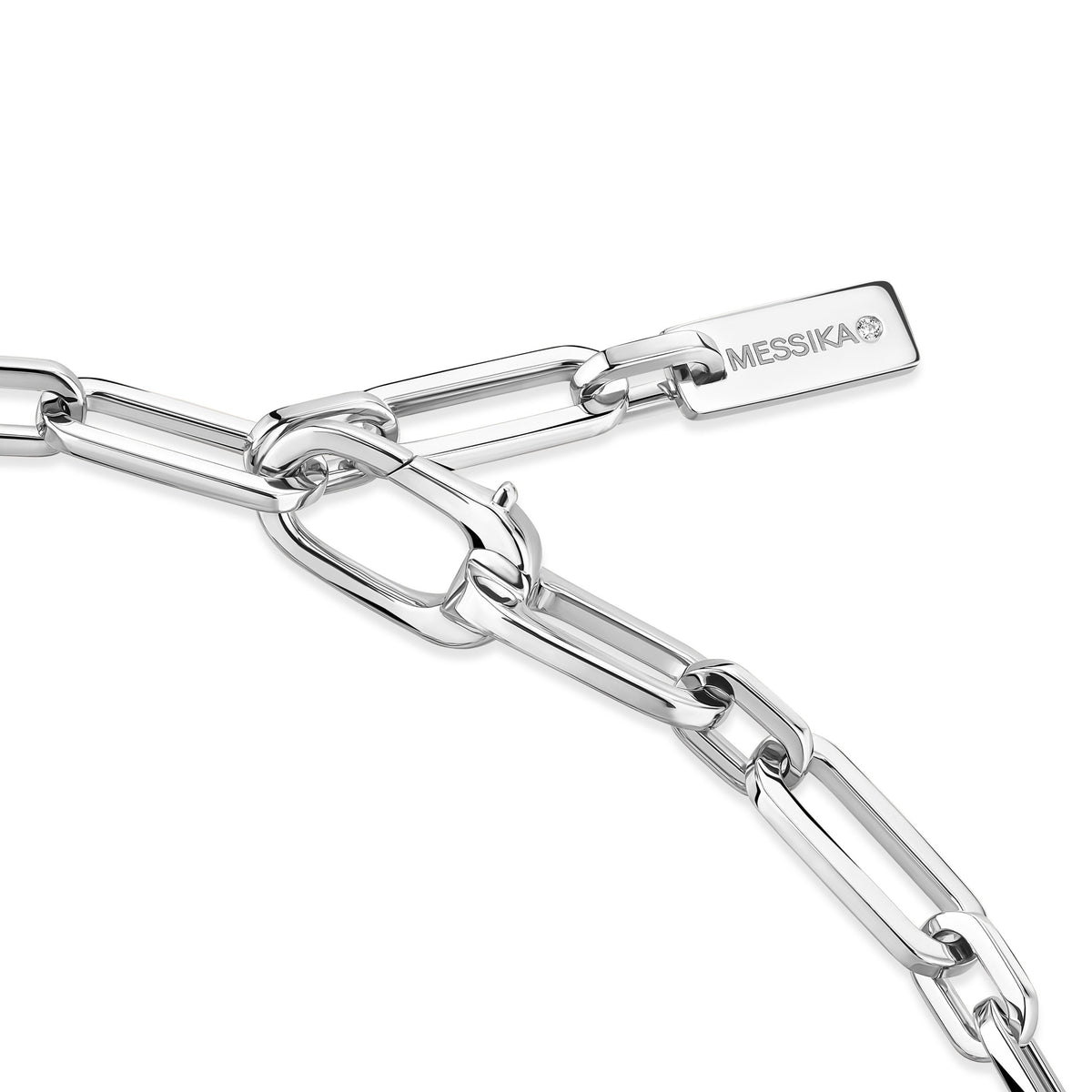Messika Move Link 18k White Gold Pavé Diamond Bracelet