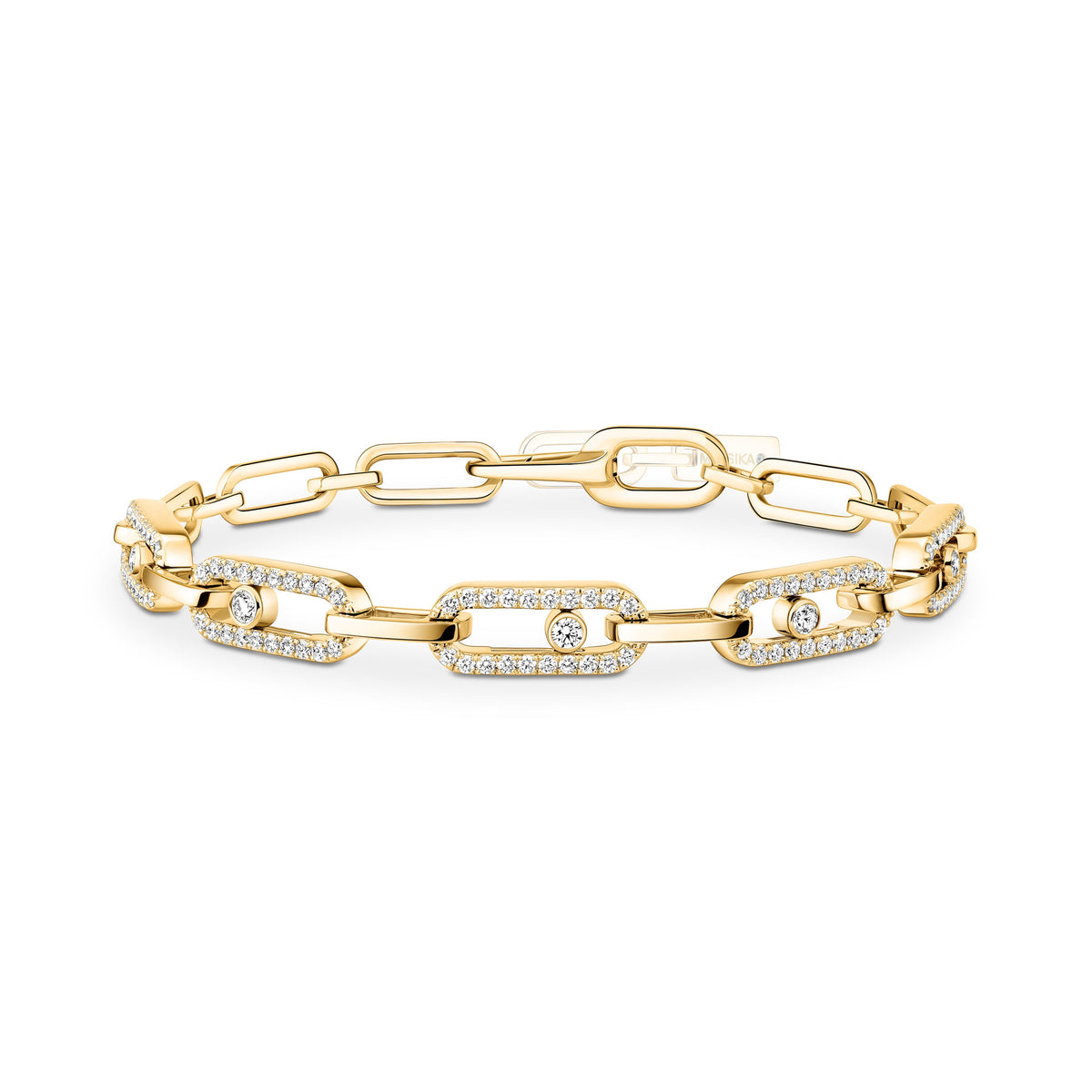 Messika Move Link 18k Yellow Gold Pavé Diamond Bracelet