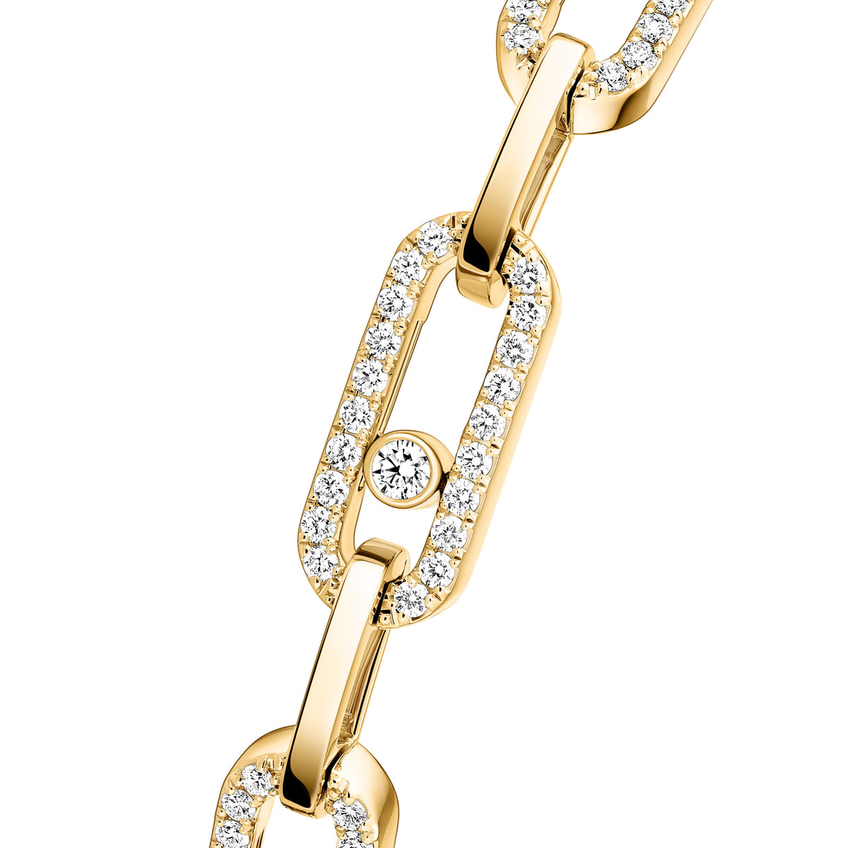 Messika Move Link 18k Yellow Gold Pavé Diamond Bracelet