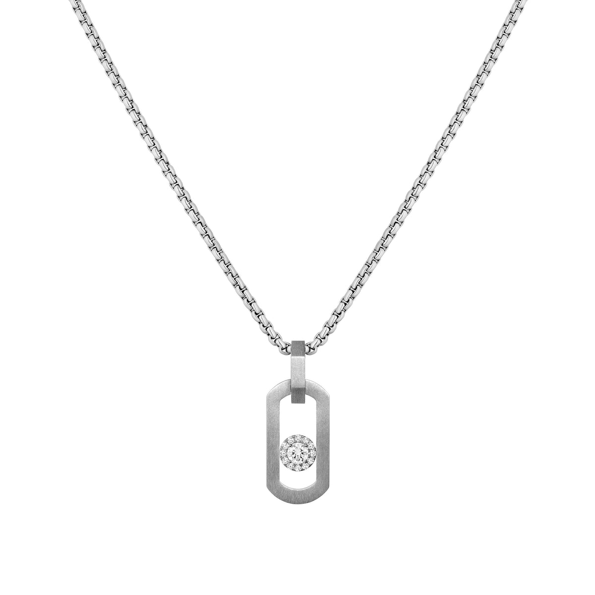 Messika So Move Titanium Diamond Pendant with Round Box Chain