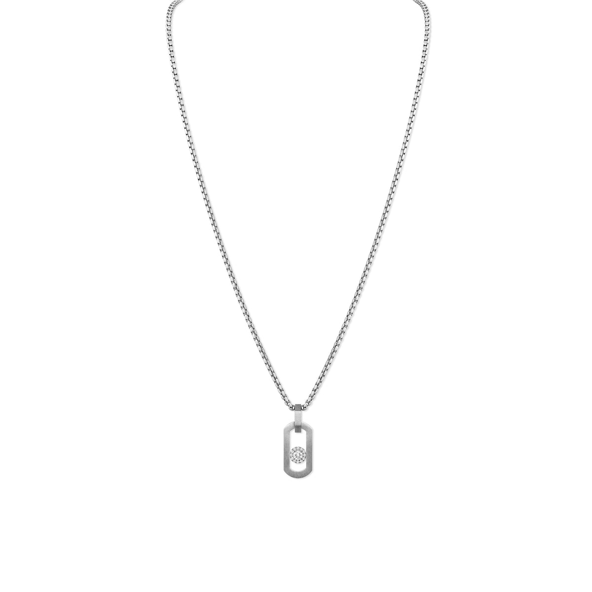Messika So Move Titanium Diamond Pendant with Round Box Chain