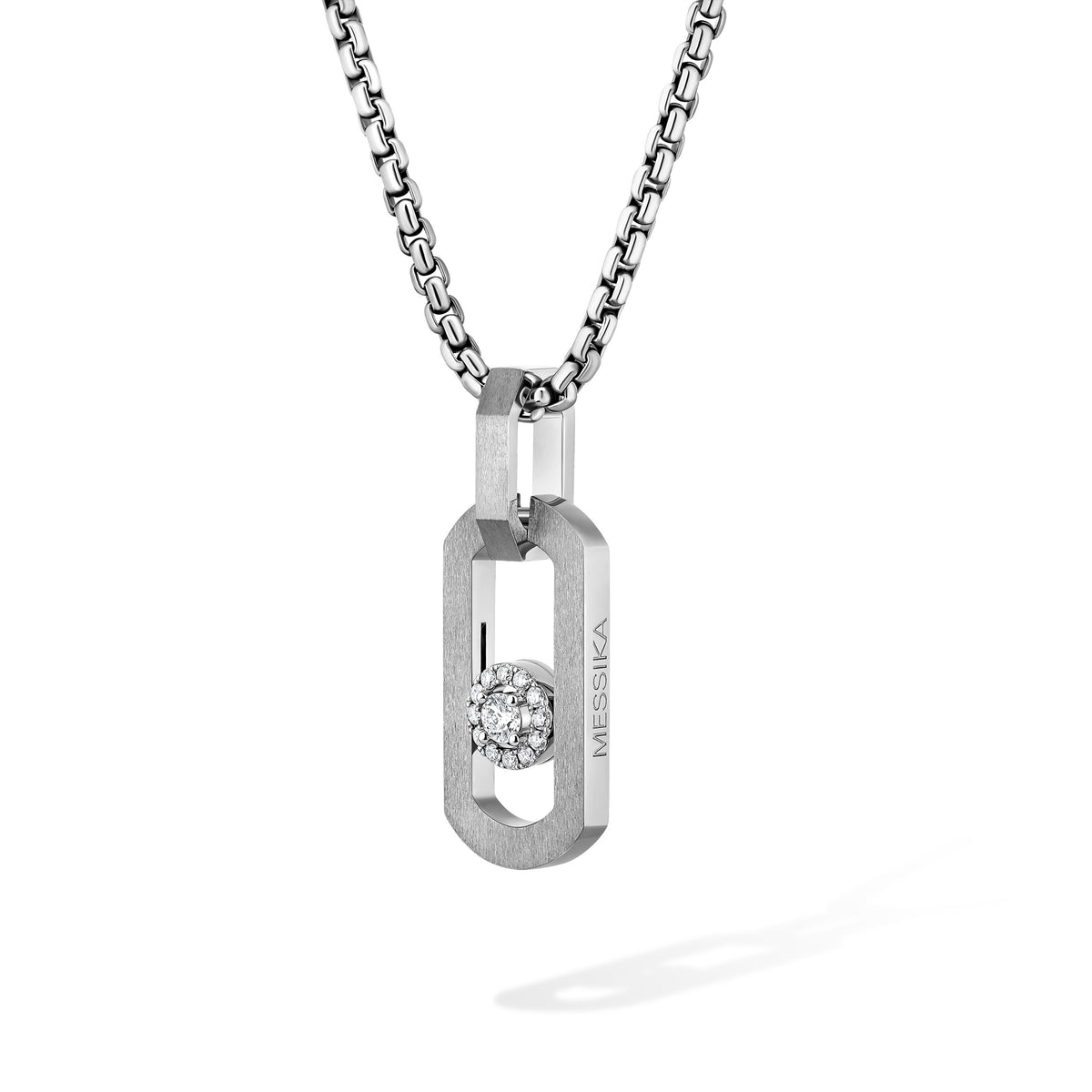 Messika So Move Titanium Diamond Pendant with Round Box Chain
