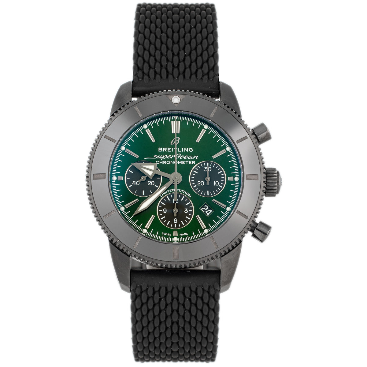Breitling Superocean Heritage B01 Chronograph 44 Stainless Steel Green Dial 44mm MB01621A1L1S1 Full Set