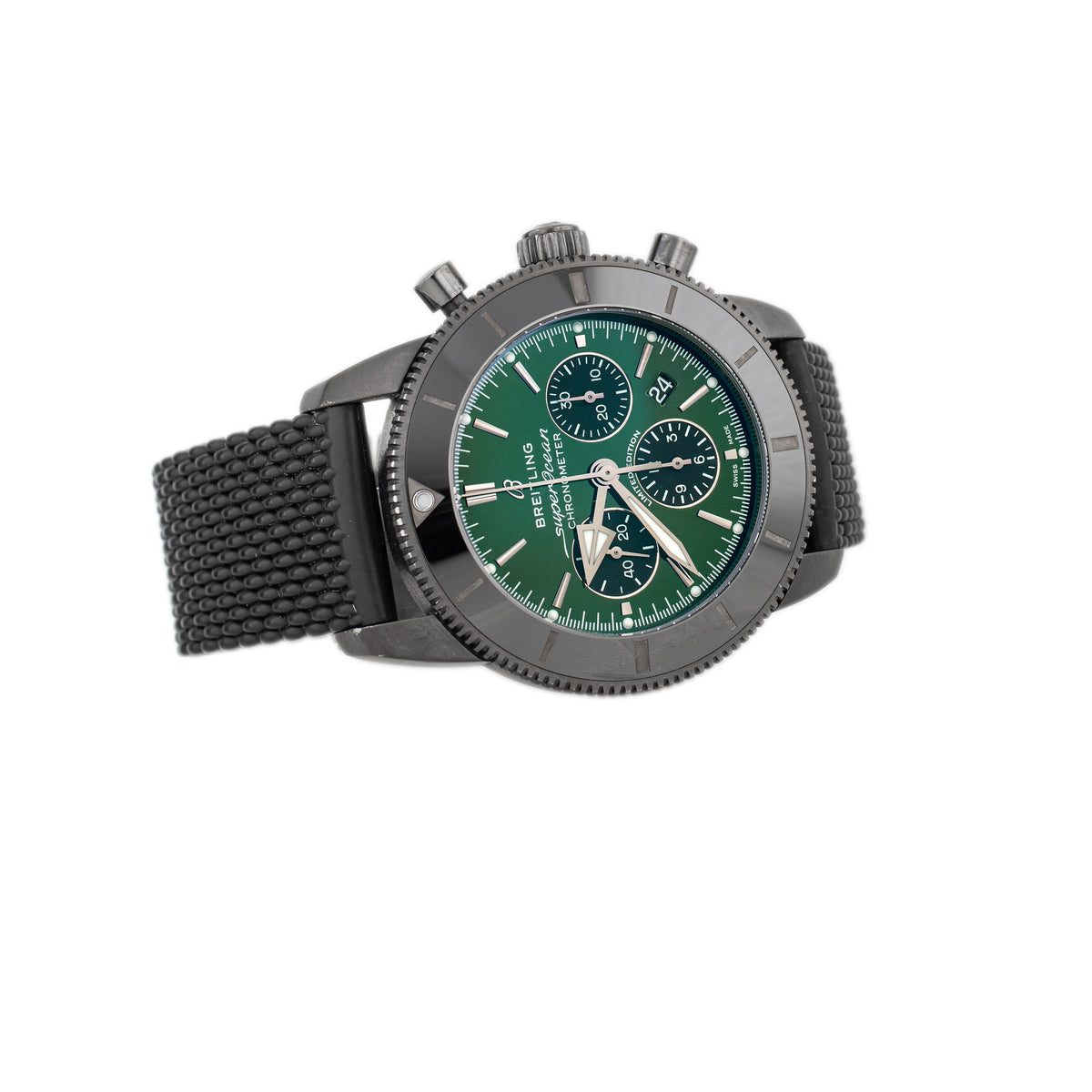 Breitling Superocean Heritage B01 Chronograph 44 Stainless Steel Green Dial 44mm MB01621A1L1S1 Full Set