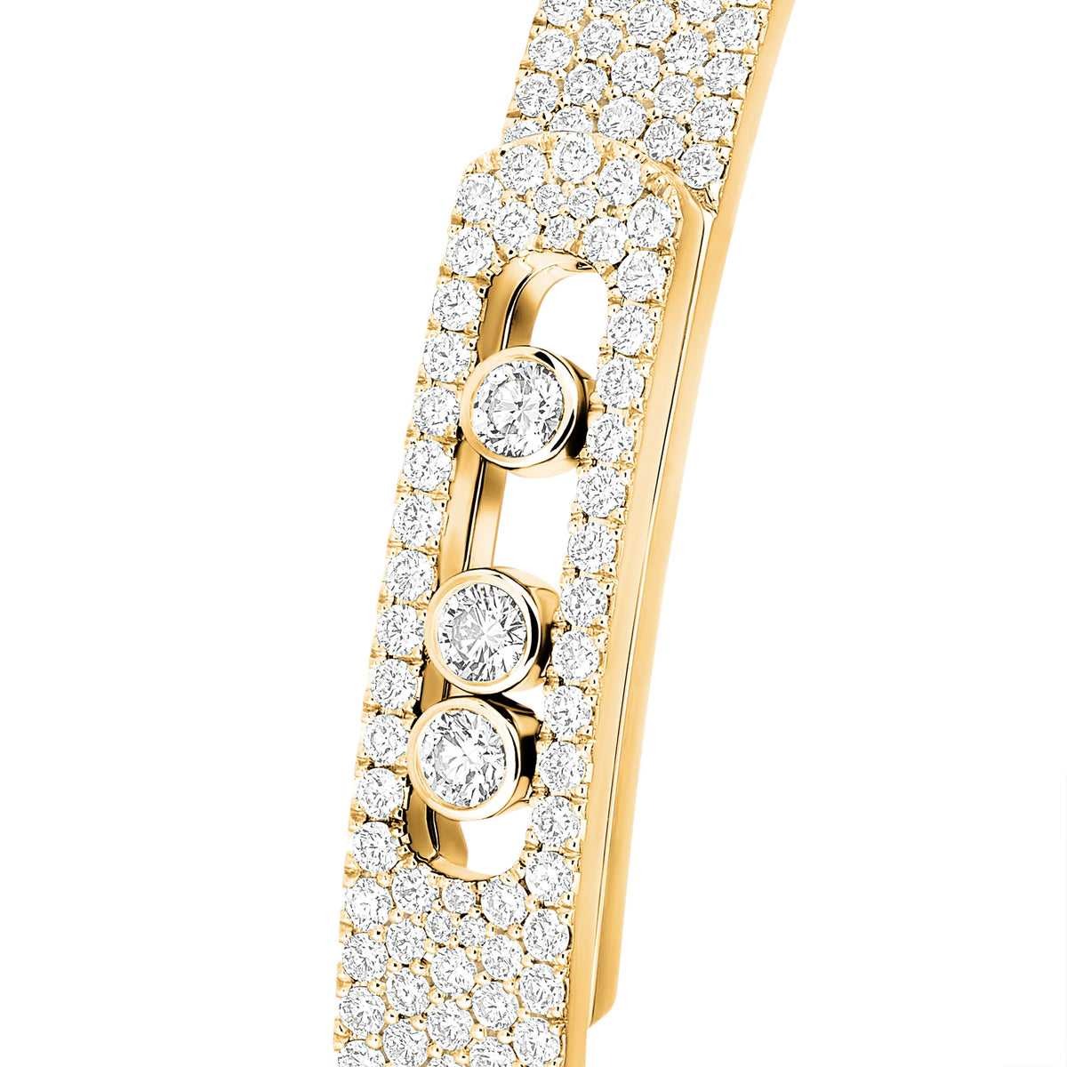 Messika Move Noa Medium 18k Yellow Gold Pavé Diamond Bangle Bracelet