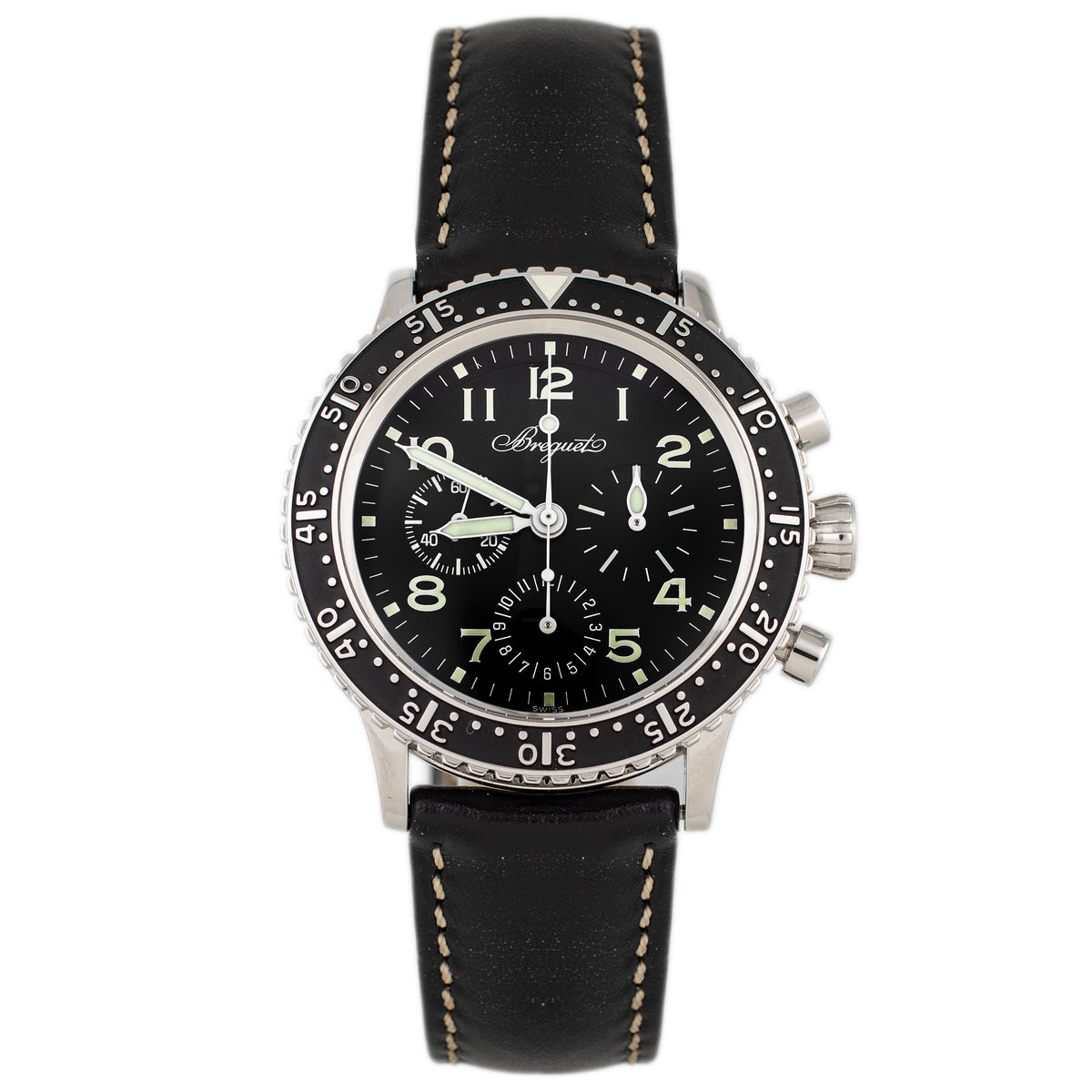 Breguet Type XX Aeronavale Stainless Steel Black Dial 39mm 3803ST/92/3W6 Full Set