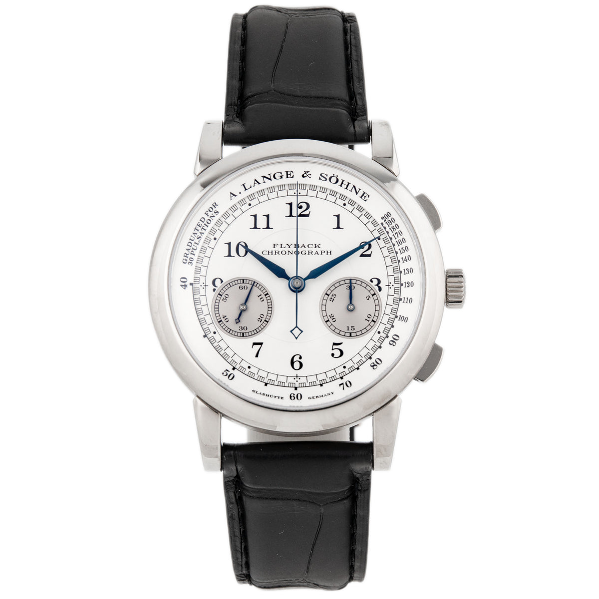 A. Lange & Sohne 1815 Chronograph White Gold Silver Dial 39mm 401.026