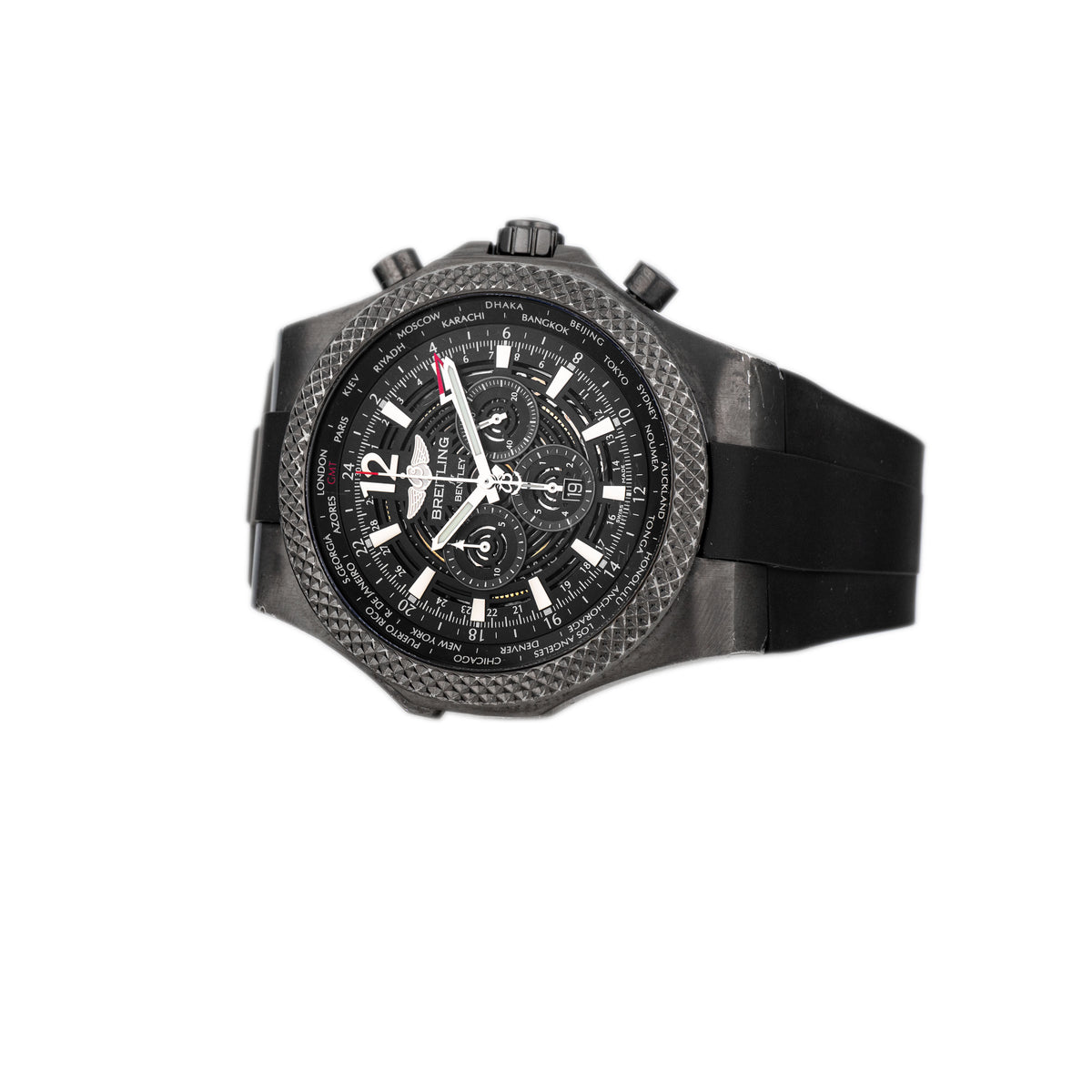 Breitling Bentley GMT Midnight Carbon Stainless Steel Black Dial 49mm M47362