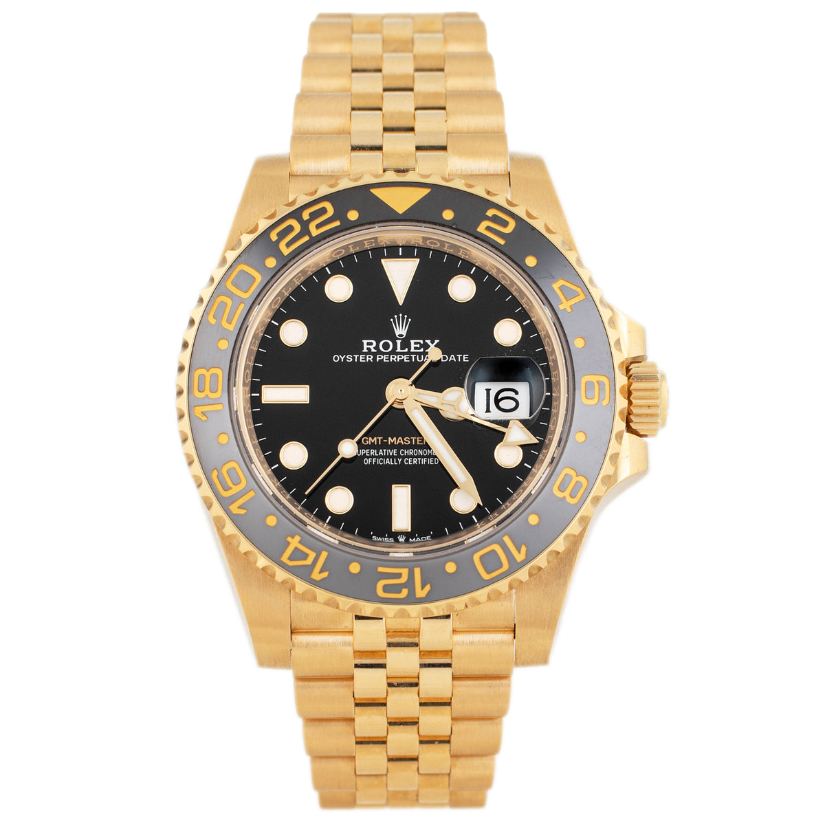 Rolex GMT-Master II Yellow Gold Black Dial Jubilee 40mm 126718GRNR Full Set
