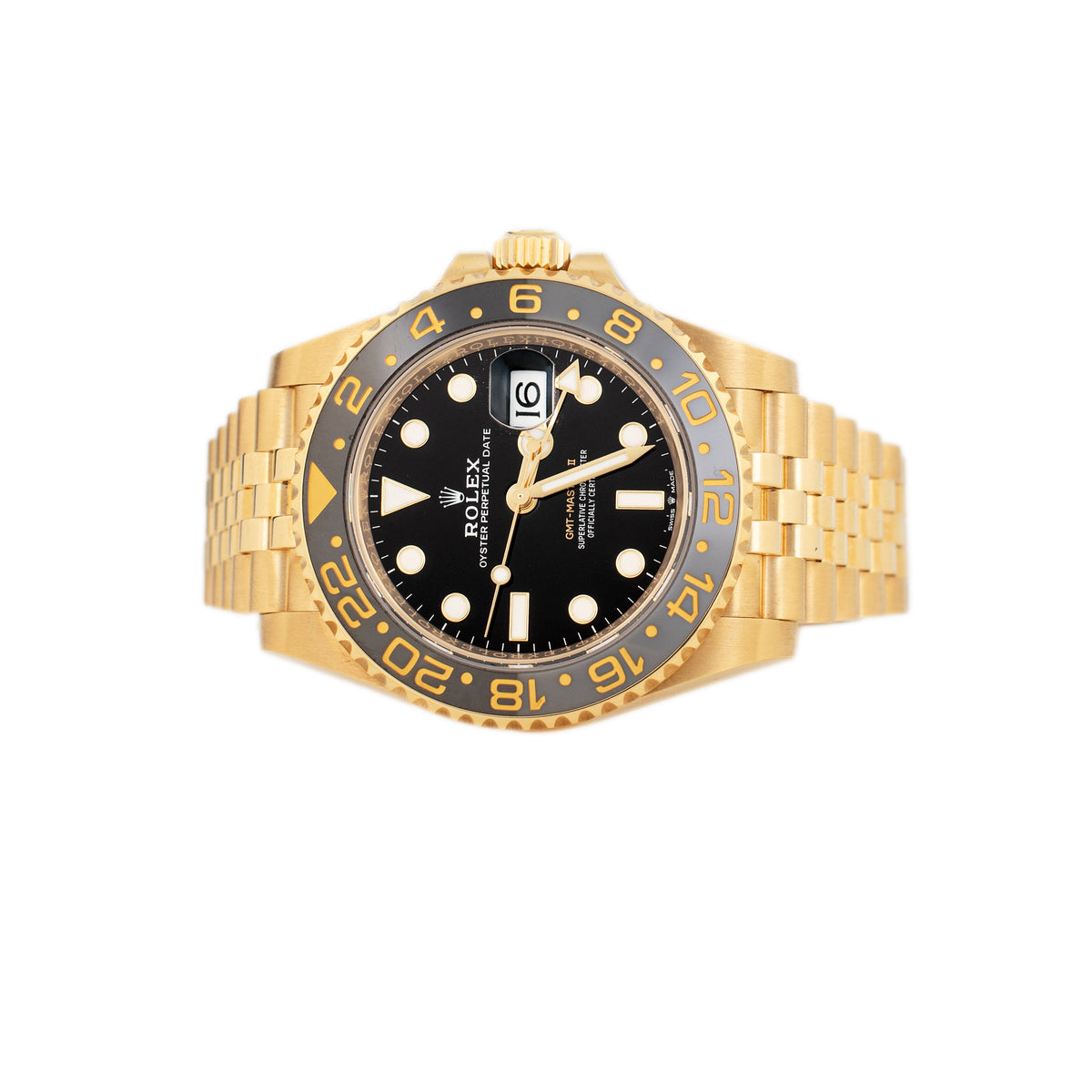 Rolex GMT-Master II Yellow Gold Black Dial Jubilee 40mm 126718GRNR Full Set