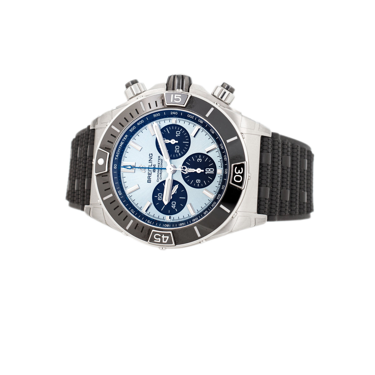 Breitling Super Chronomat B01 44 Stainless Steel Ice Blue Dial 44mm PB0136251C1S1 Full Set