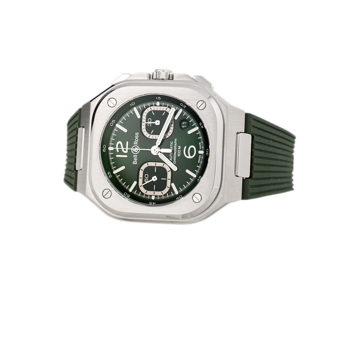 Bell & Ross BR-05 Chrono Stainless Steel Green Dial 42mm BR05C-GN-ST/SRB Full Set