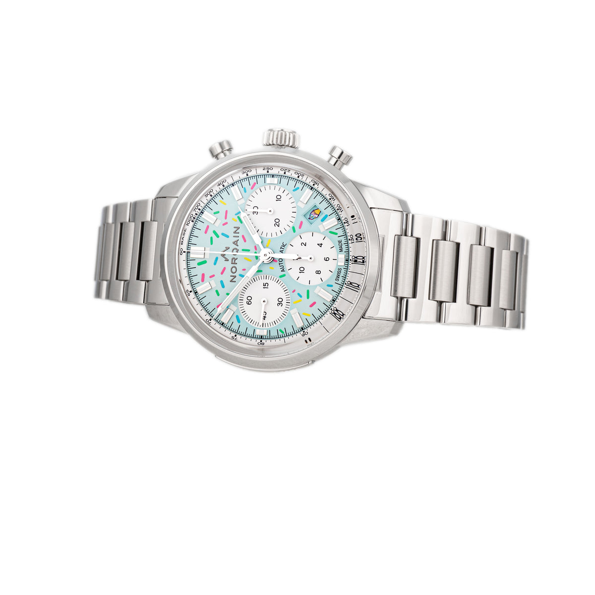 Norqain Freedom Chrono Enjoy Life Sprinkles Stainless Steel Blue Dial 40mm N2201.19S04.A01