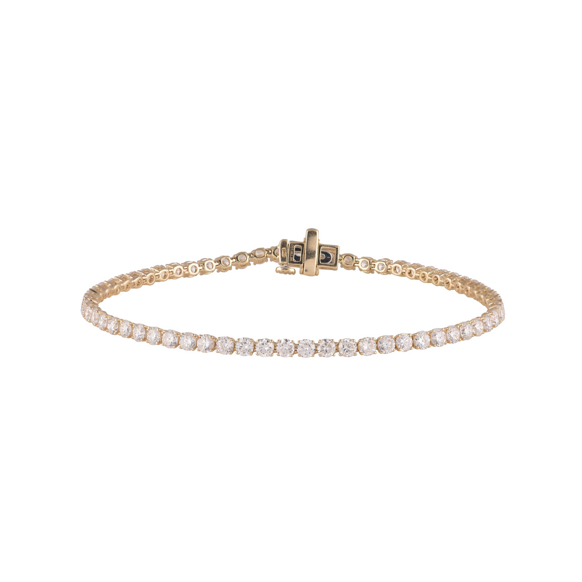 14k Yellow Gold Lab Grown Diamond Line Bracelet 5.00cttw