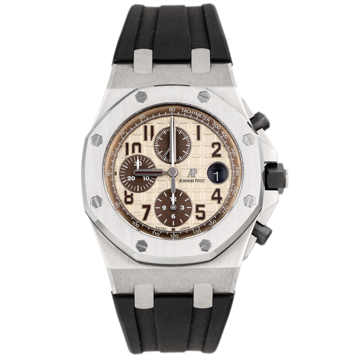 Audemars Piguet Royal Oak Offshore Safari Stainless Steel Champagne Dial 42mm 26470ST.OO.A801CR.01 Full Set