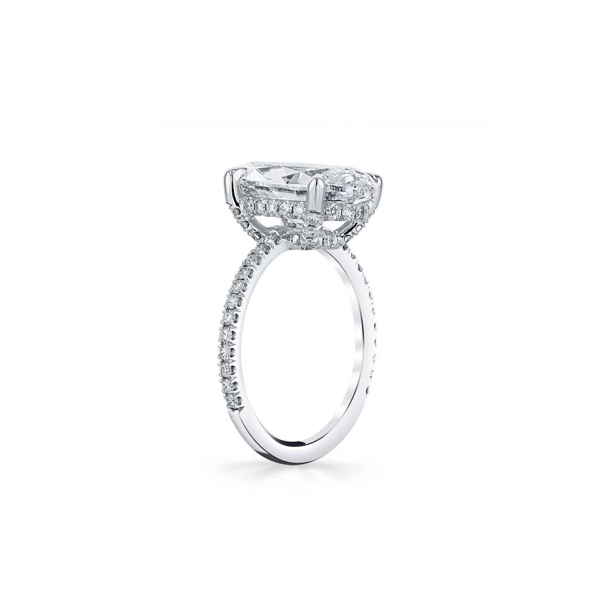 Platinum 5.21CT Oval Diamond Pavé Engagement Ring