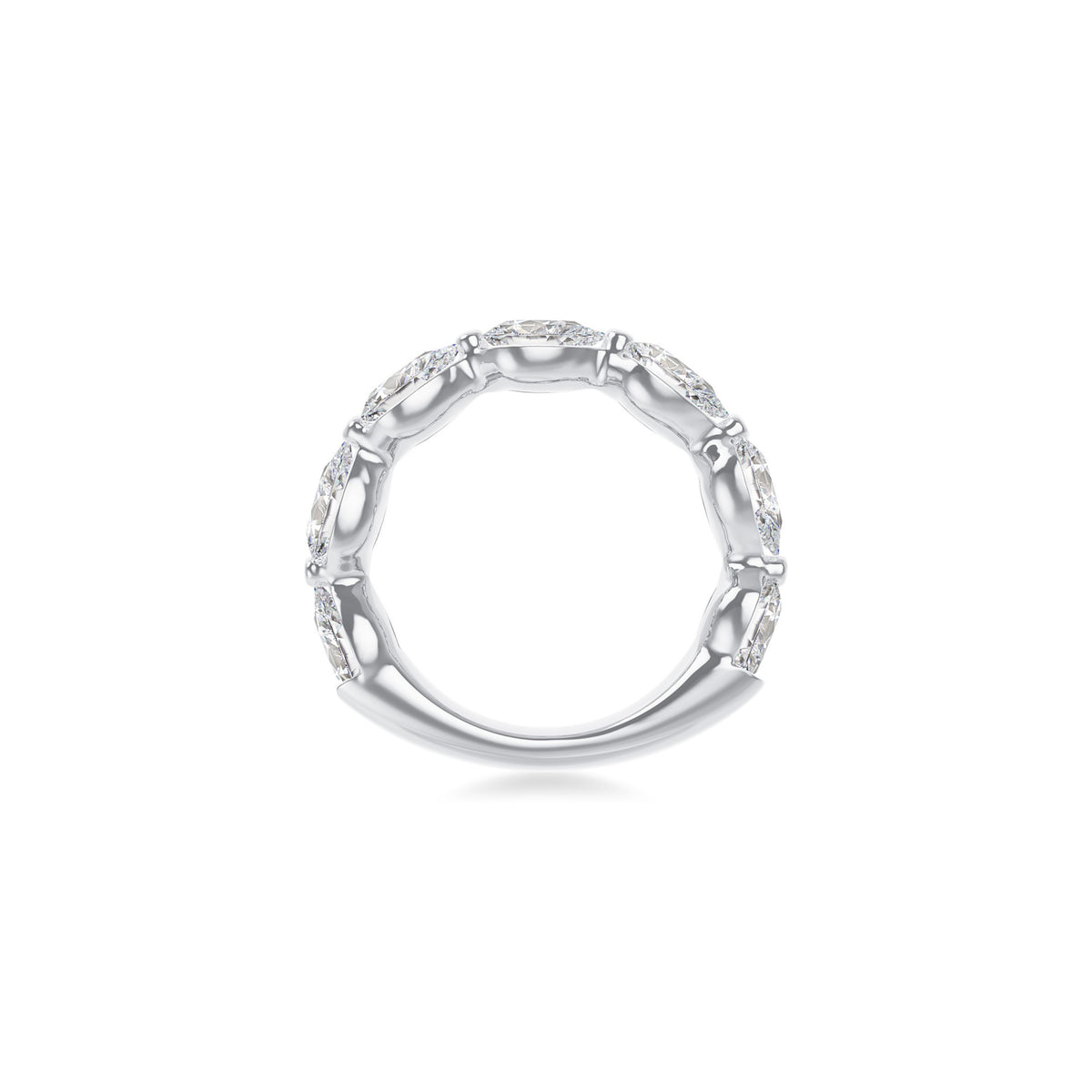 Platinum Lab Grown Pear Diamond Shared Prong Band 3.00cttw
