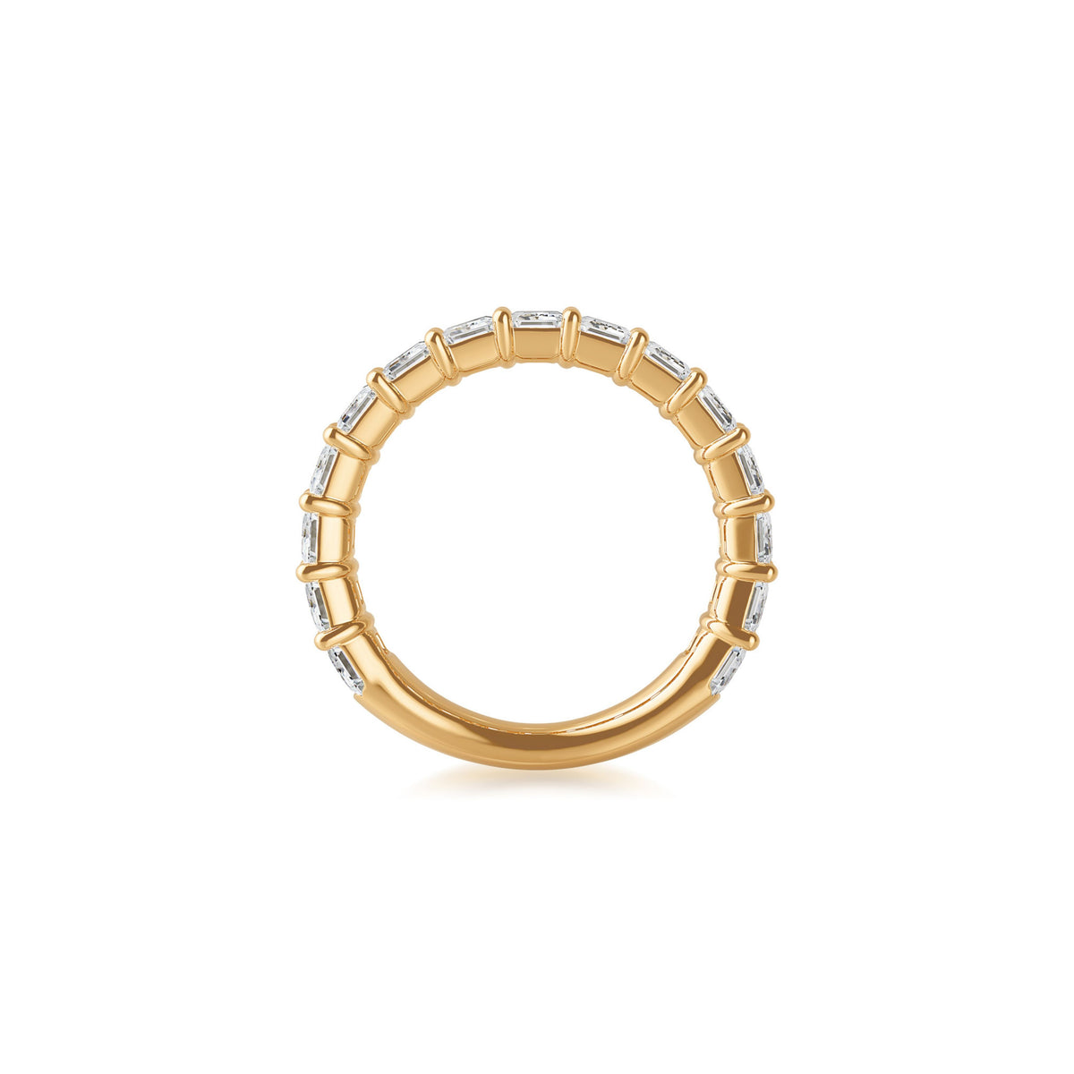 14k Yellow Gold Lab Grown Radiant Diamond Shared Prong Band 3.00cttw