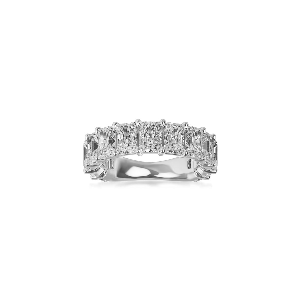Platinum Lab Grown Radiant Diamond Shared Prong Band 5.00cttw