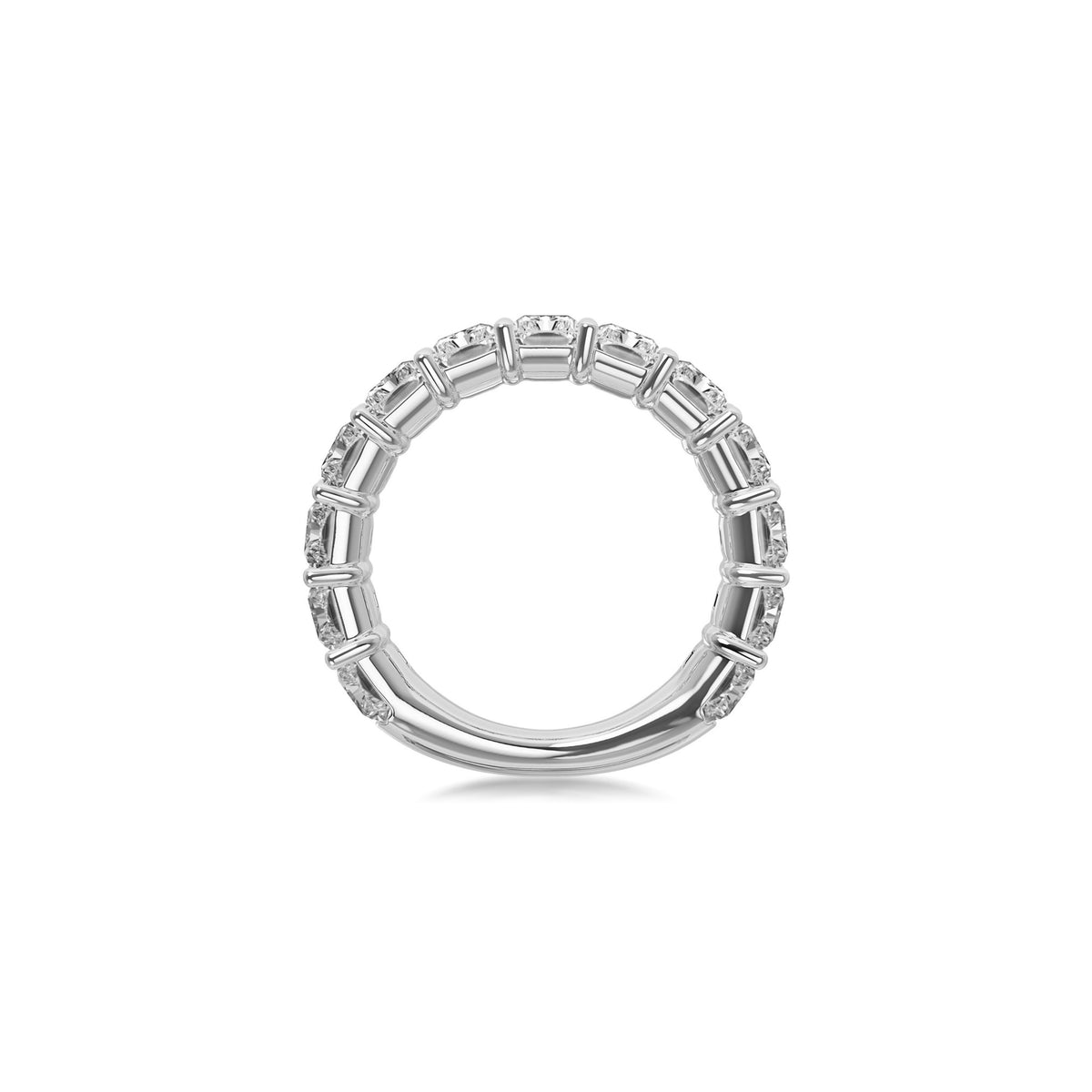 Platinum Lab Grown Radiant Diamond Shared Prong Band 5.00cttw
