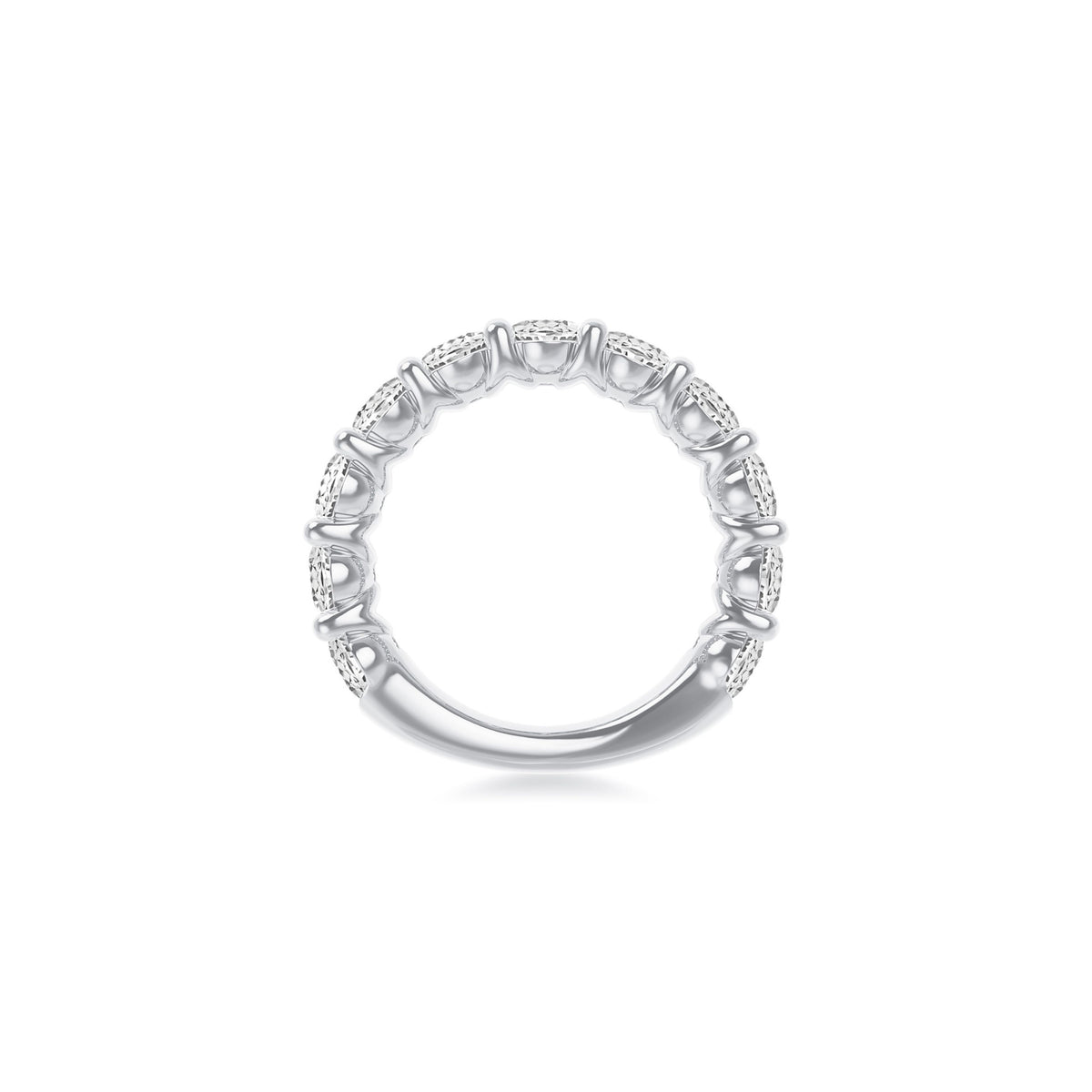 Platinum Lab Grown Oval Diamond Shared Prong Band 5.00cttw