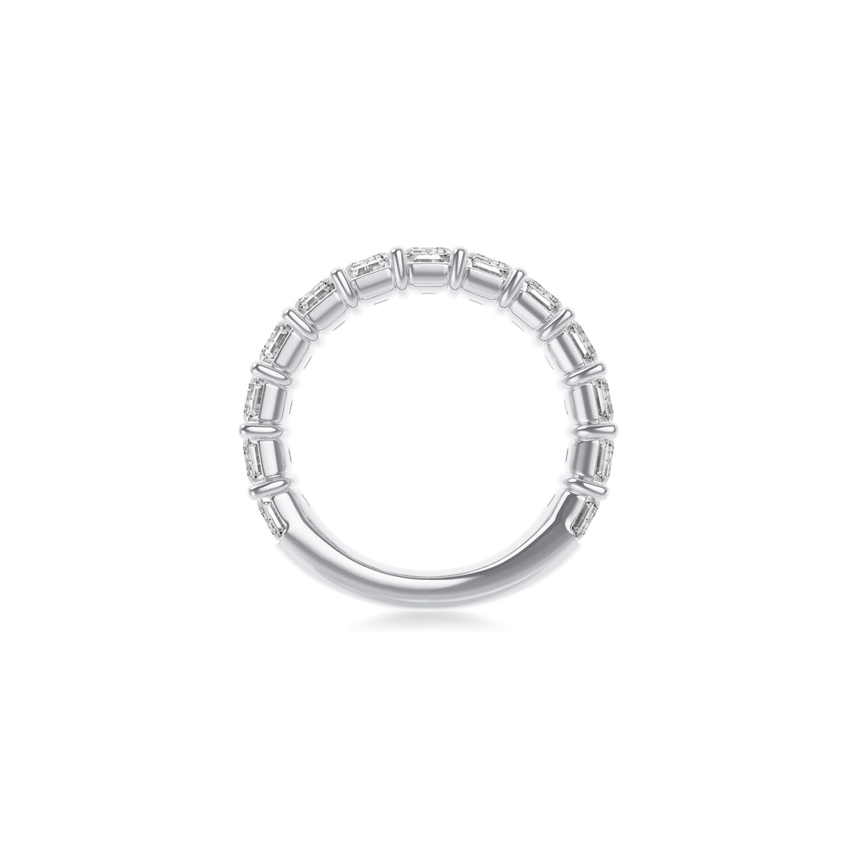 Platinum Lab Grown Emerald Diamond Shared Prong Band 5.00cttw