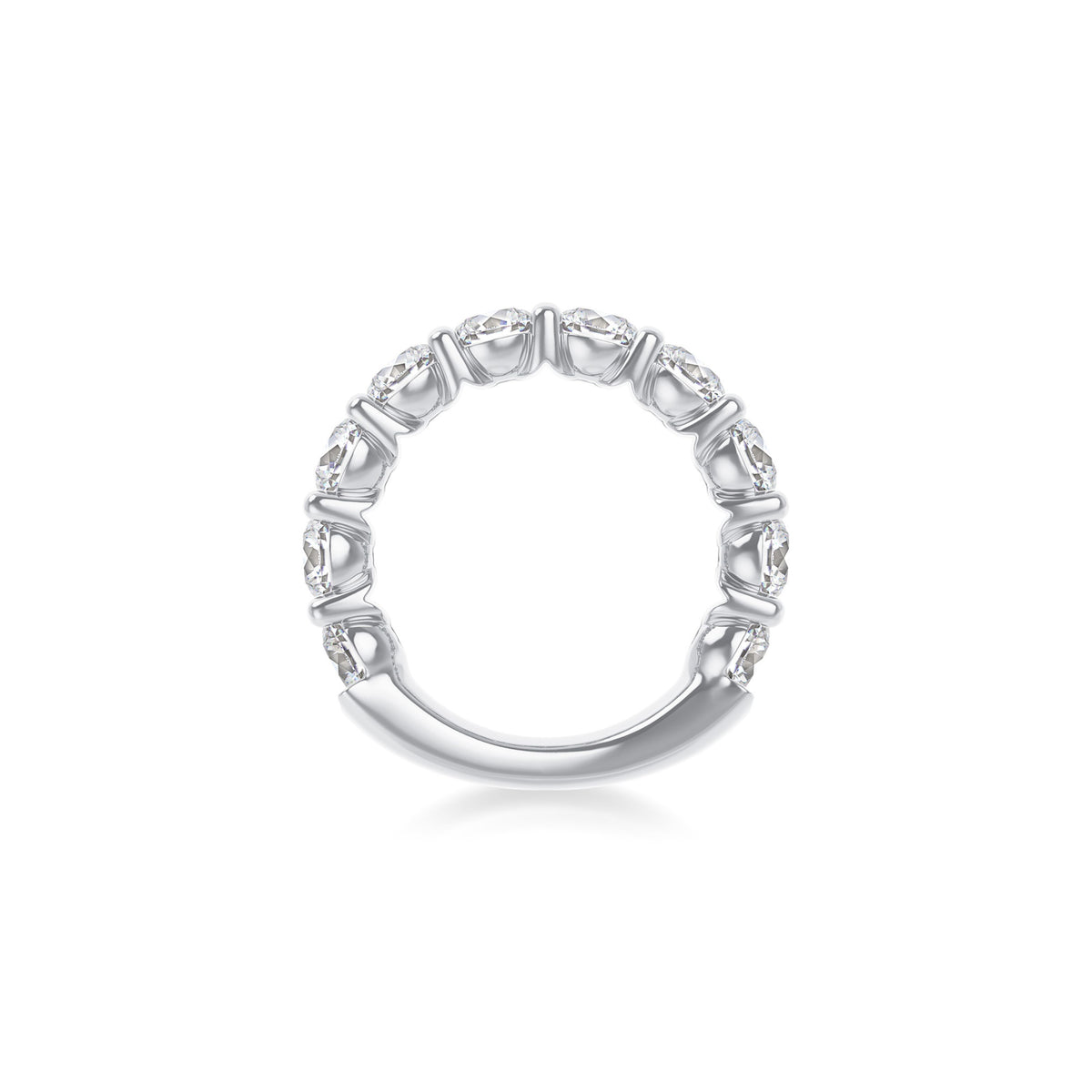 Platinum Lab Grown Round Diamond Shared Prong Band 4.00cttw