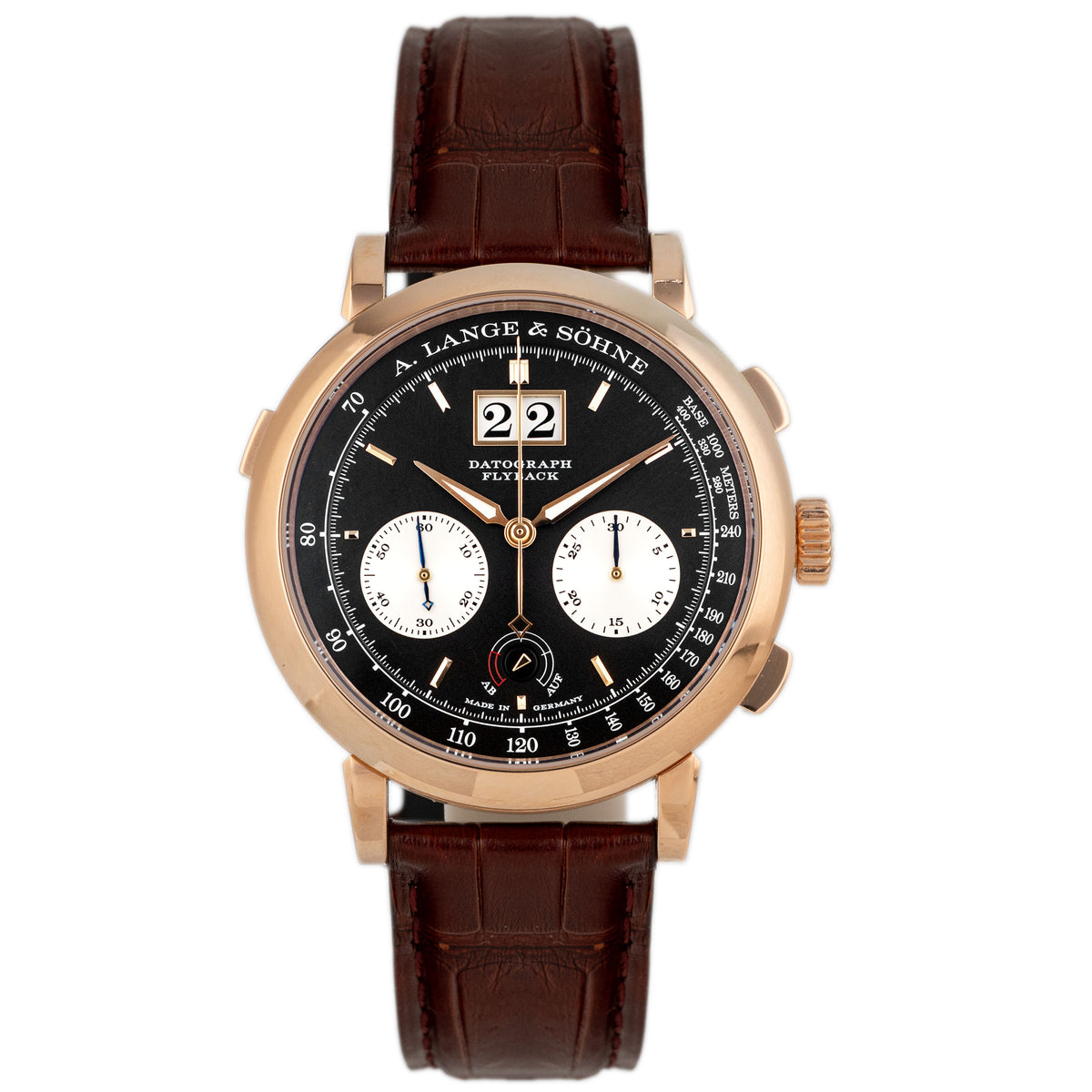 A. Lange & Sohne Datograph Up/Down Rose Gold Black Dial 41mm 405.031 Full Set
