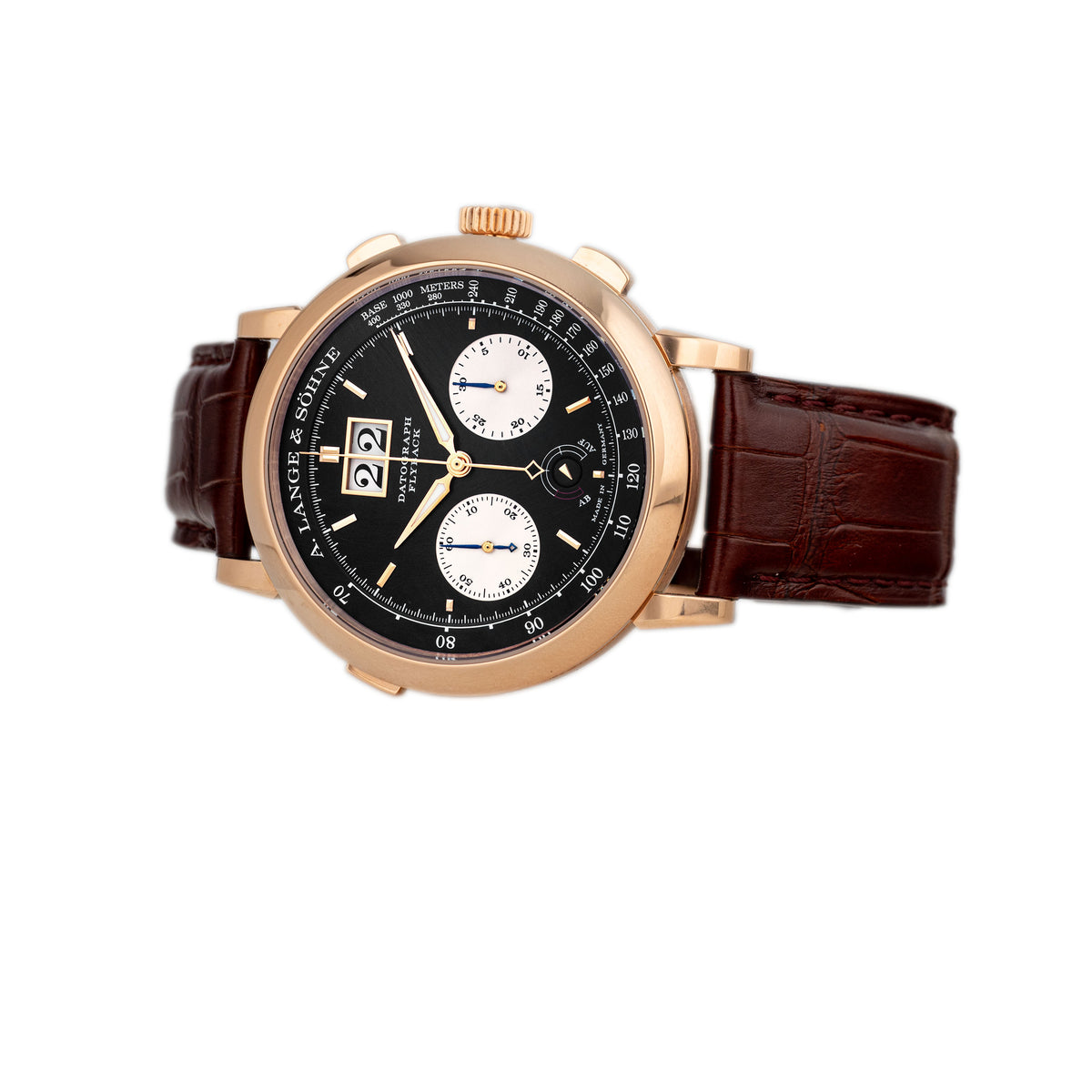A. Lange & Sohne Datograph Up/Down Rose Gold Black Dial 41mm 405.031 Full Set