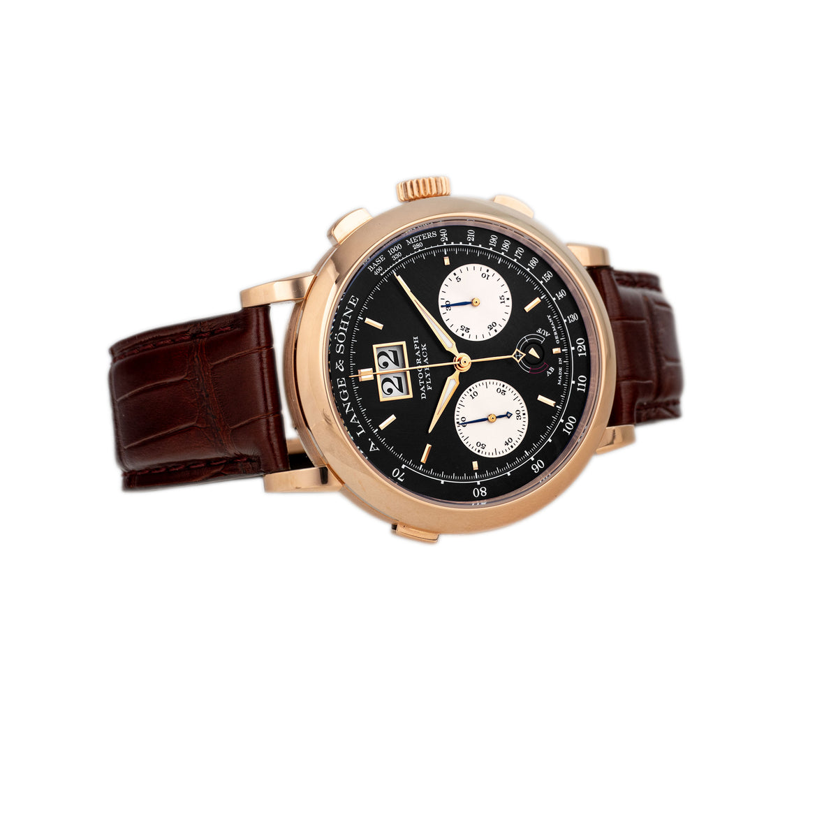 A. Lange & Sohne Datograph Up/Down Rose Gold Black Dial 41mm 405.031 Full Set