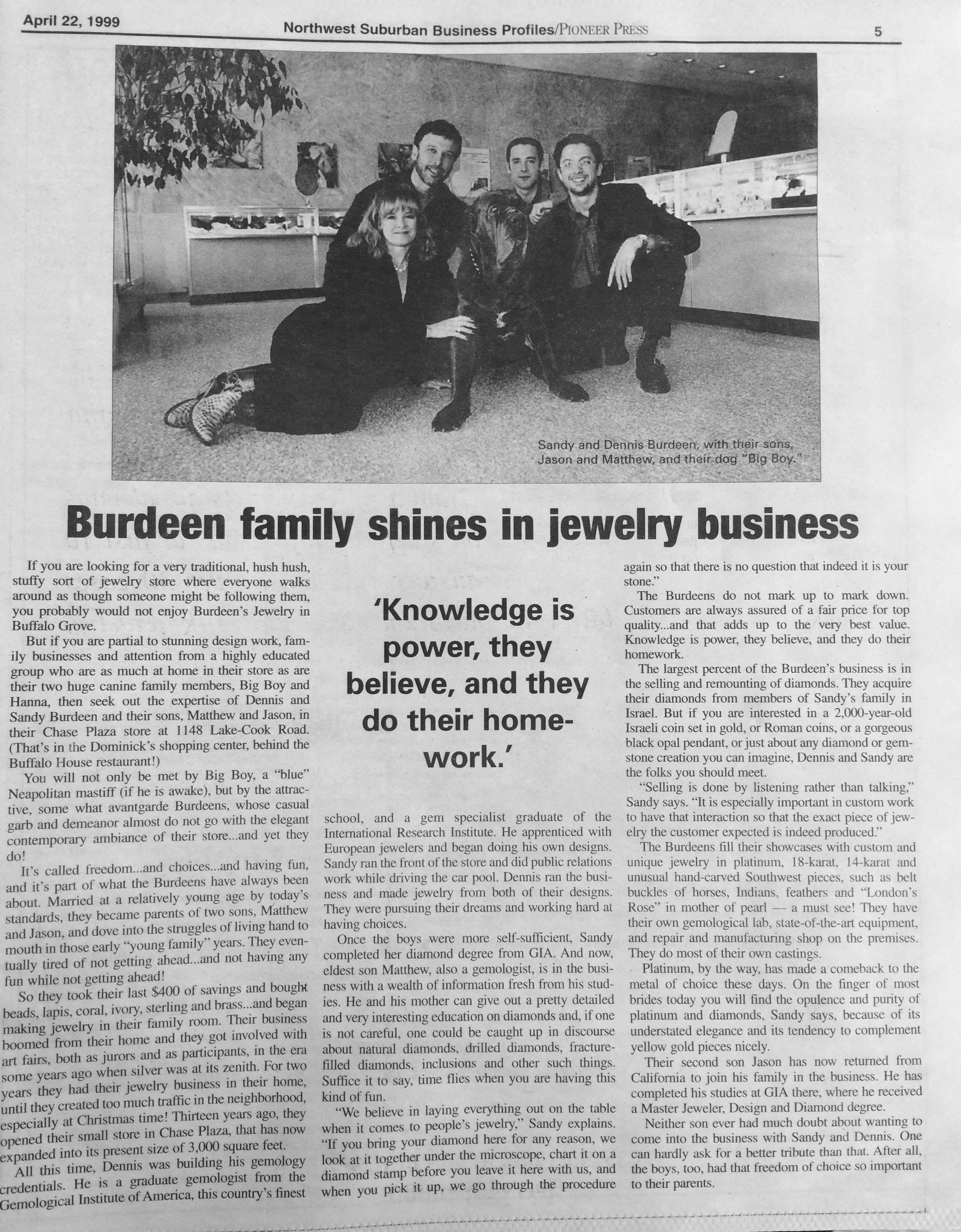 Burdeens Family News
