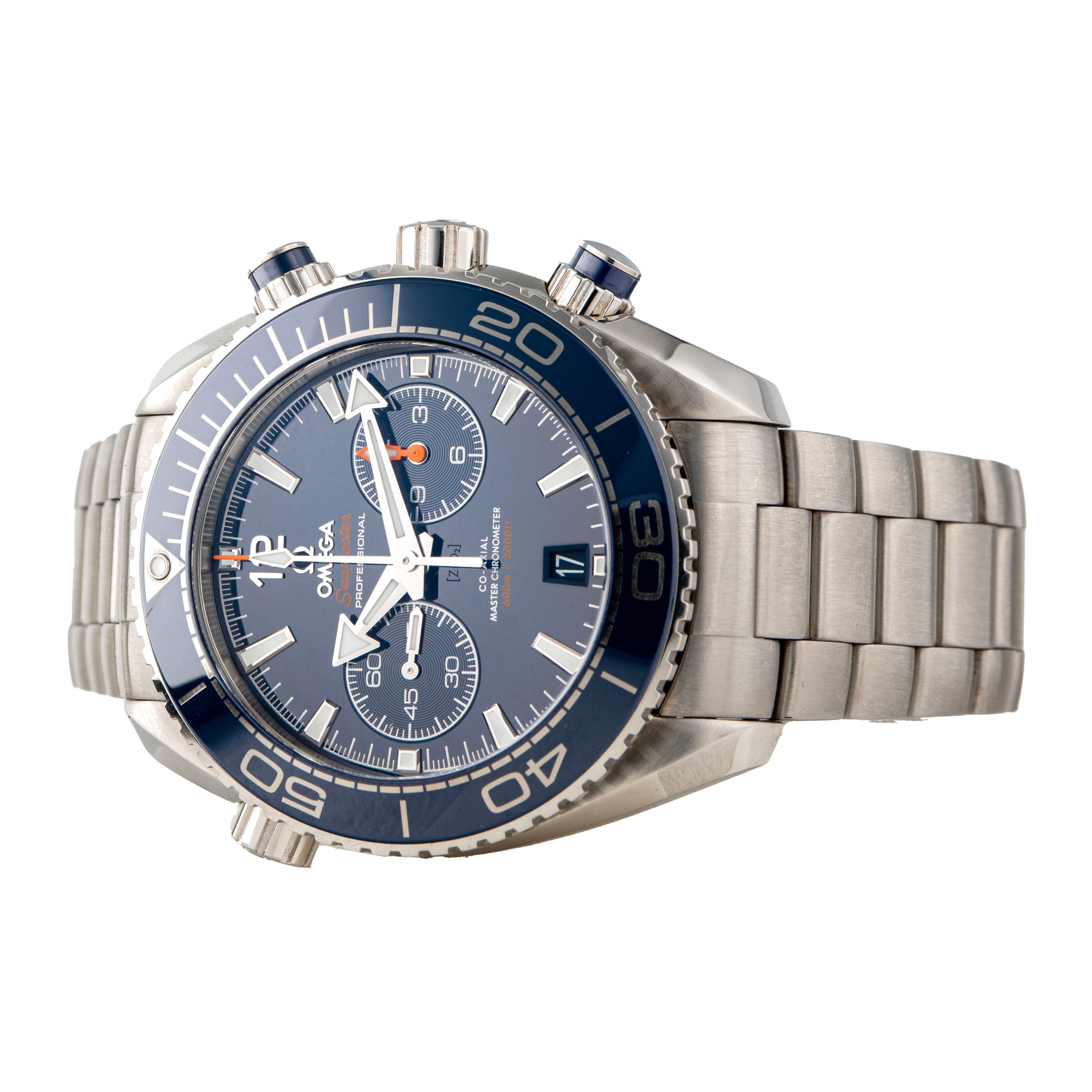 Omega Seamaster Planet Ocean 600m Chronograph Stainless Steel Blue Dial 45.5mm 215.30.46.51.03.001 Full Set