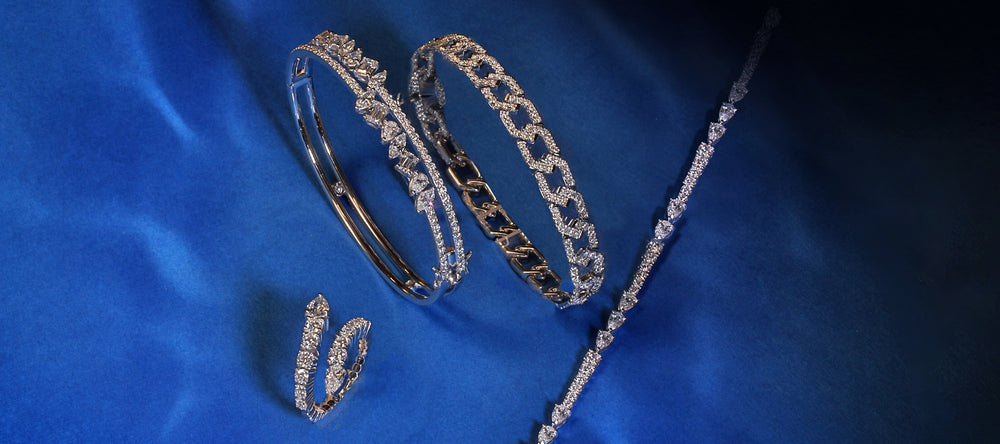 White Gold Diamond Bracelets, Ring, Necklace