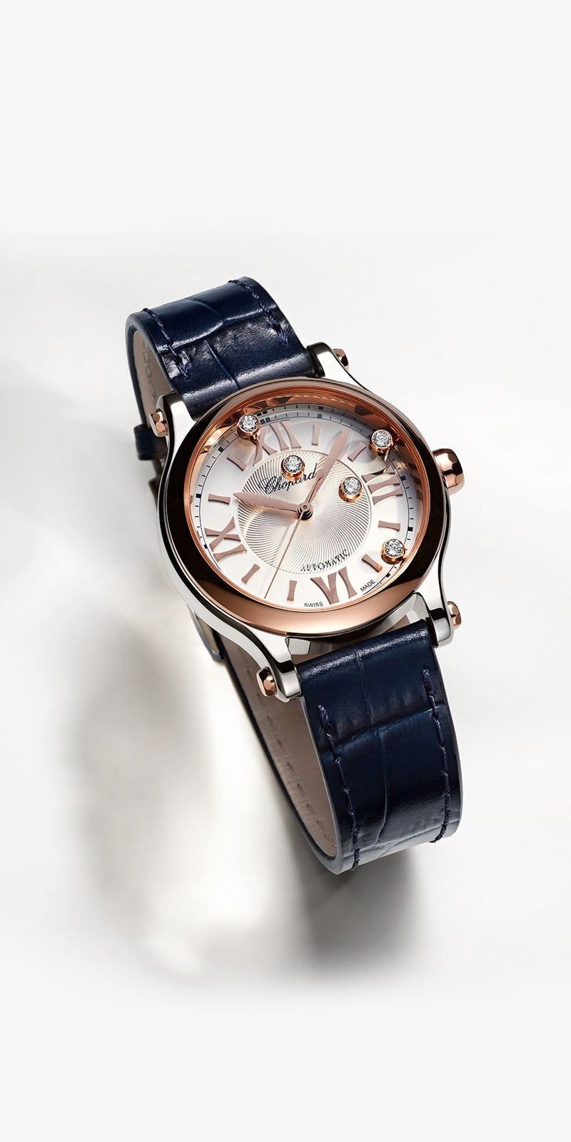 Chopard watch with blue leather band