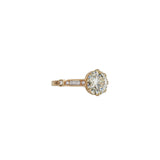 18K Rose Gold Brilliant Round Diamond Hand Engraved Engagement Ring