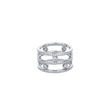 Platinum 3 Row Eternity Band