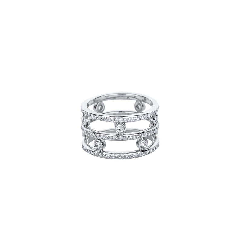 Platinum 3 Row Eternity Band